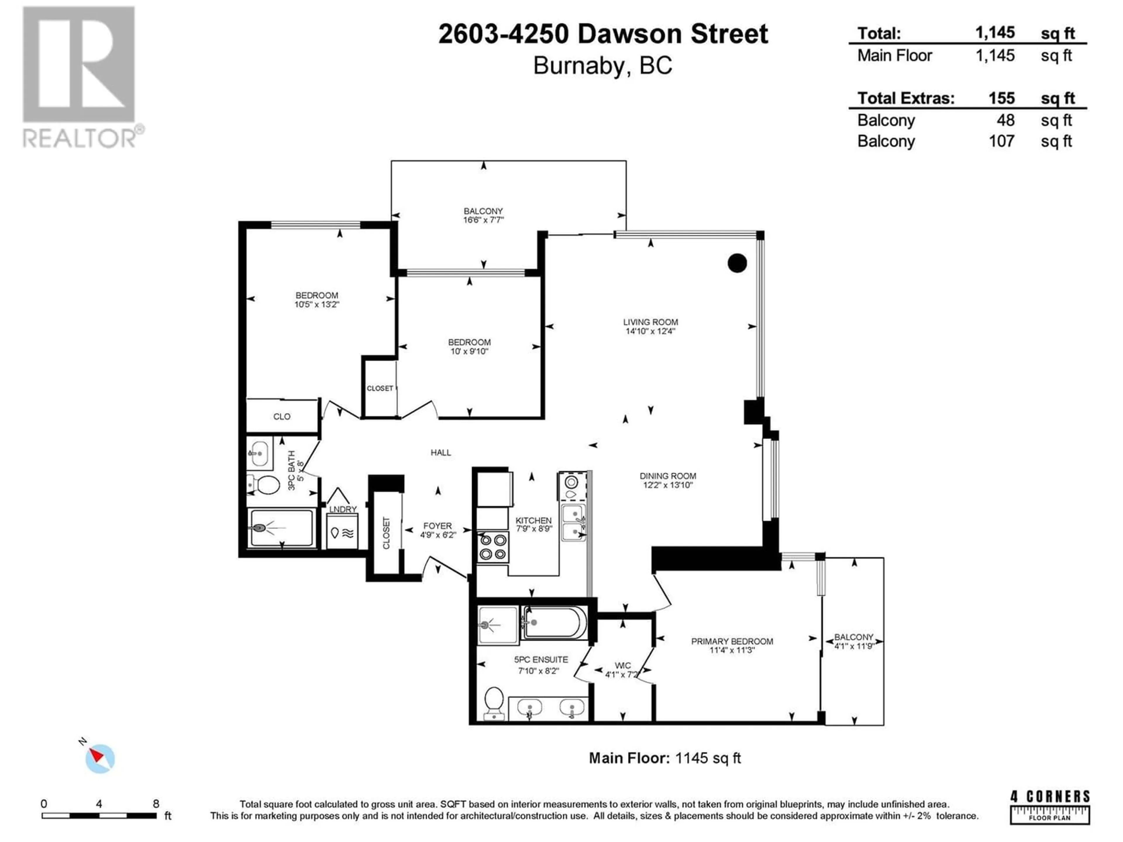 Floor plan for 2603 4250 DAWSON STREET, Burnaby British Columbia V5C4B1