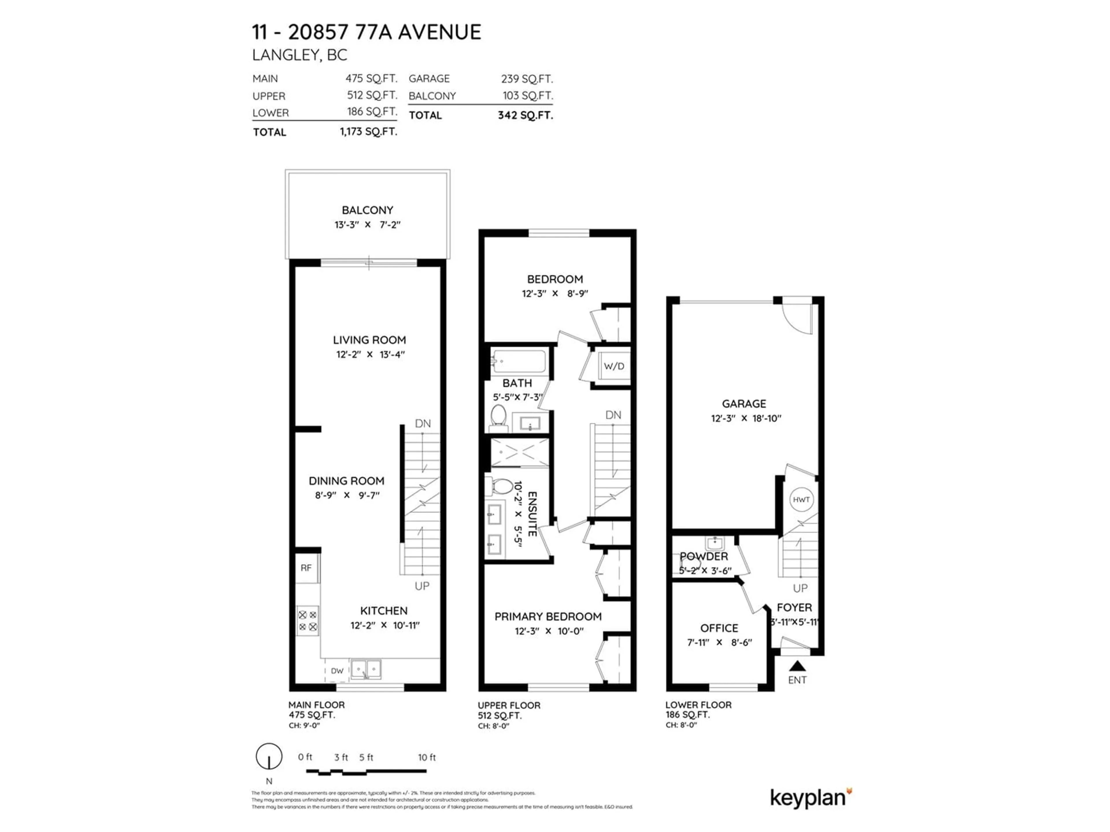 Floor plan for 11 20857 77A AVENUE, Langley British Columbia V2Y0W7