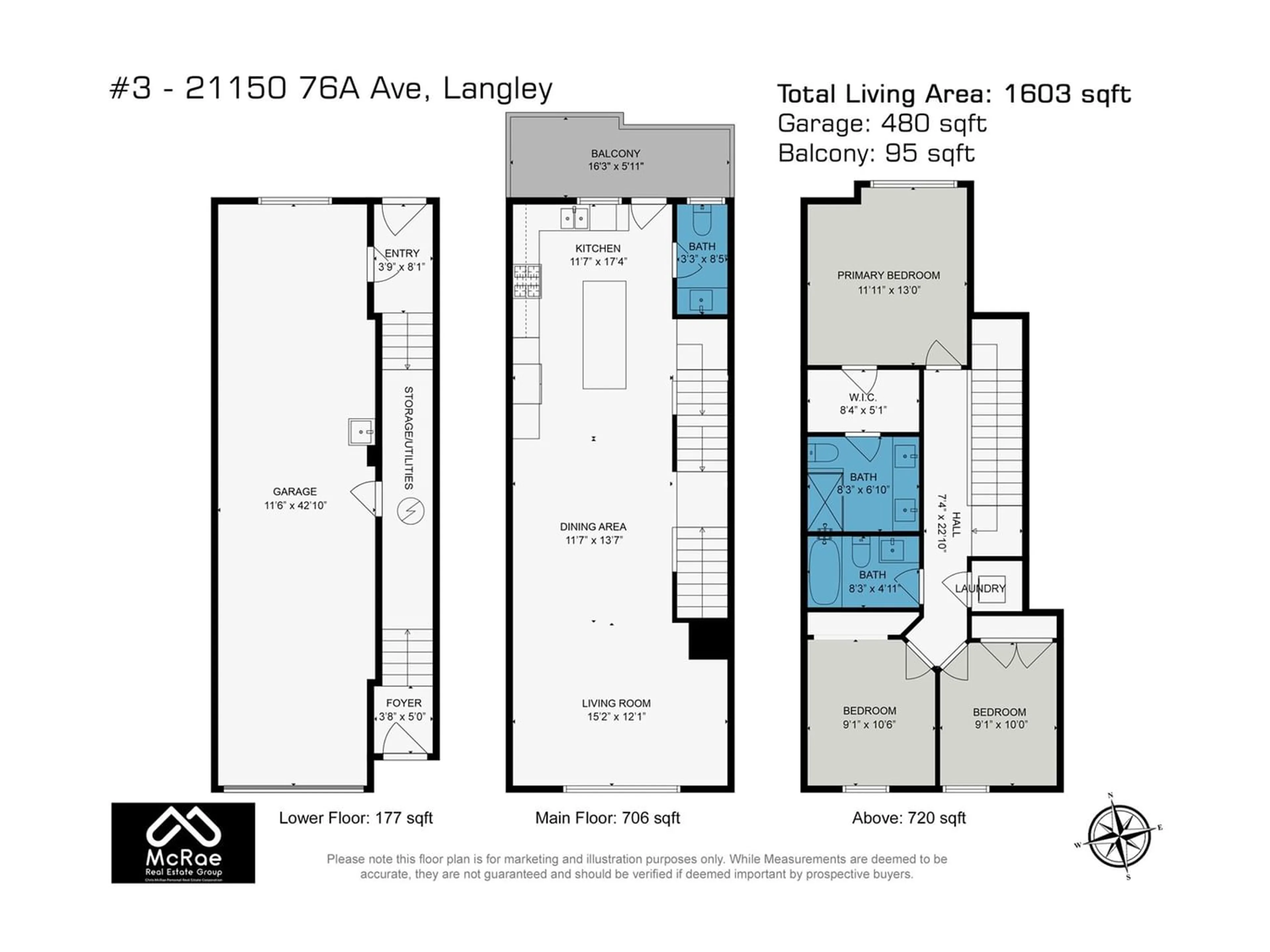 Floor plan for 3 21150 76A AVENUE, Langley British Columbia V2Y0V9