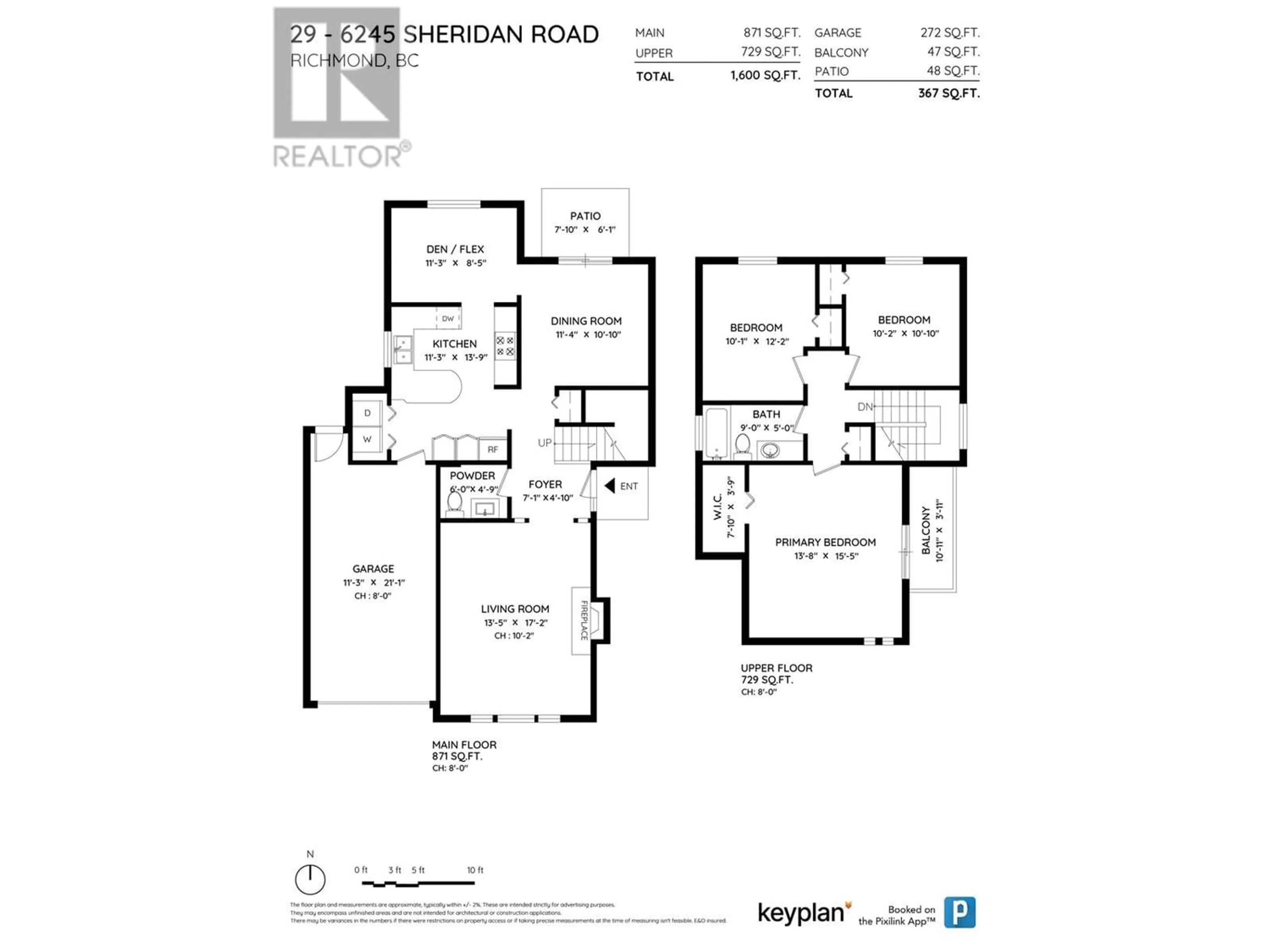 Floor plan for 29 6245 SHERIDAN ROAD, Richmond British Columbia V7E4W6