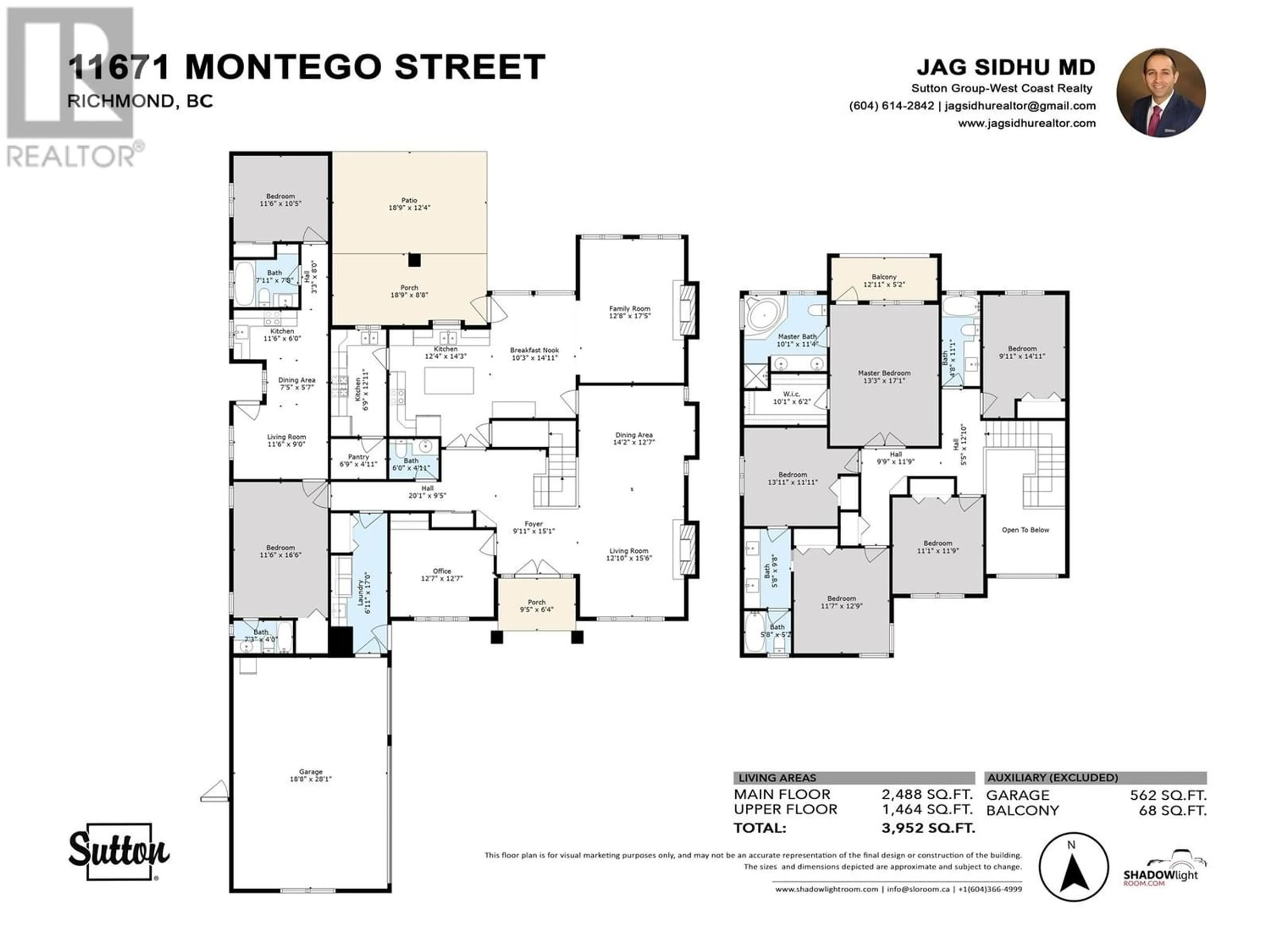 Floor plan for 11671 MONTEGO STREET, Richmond British Columbia V6X1H6