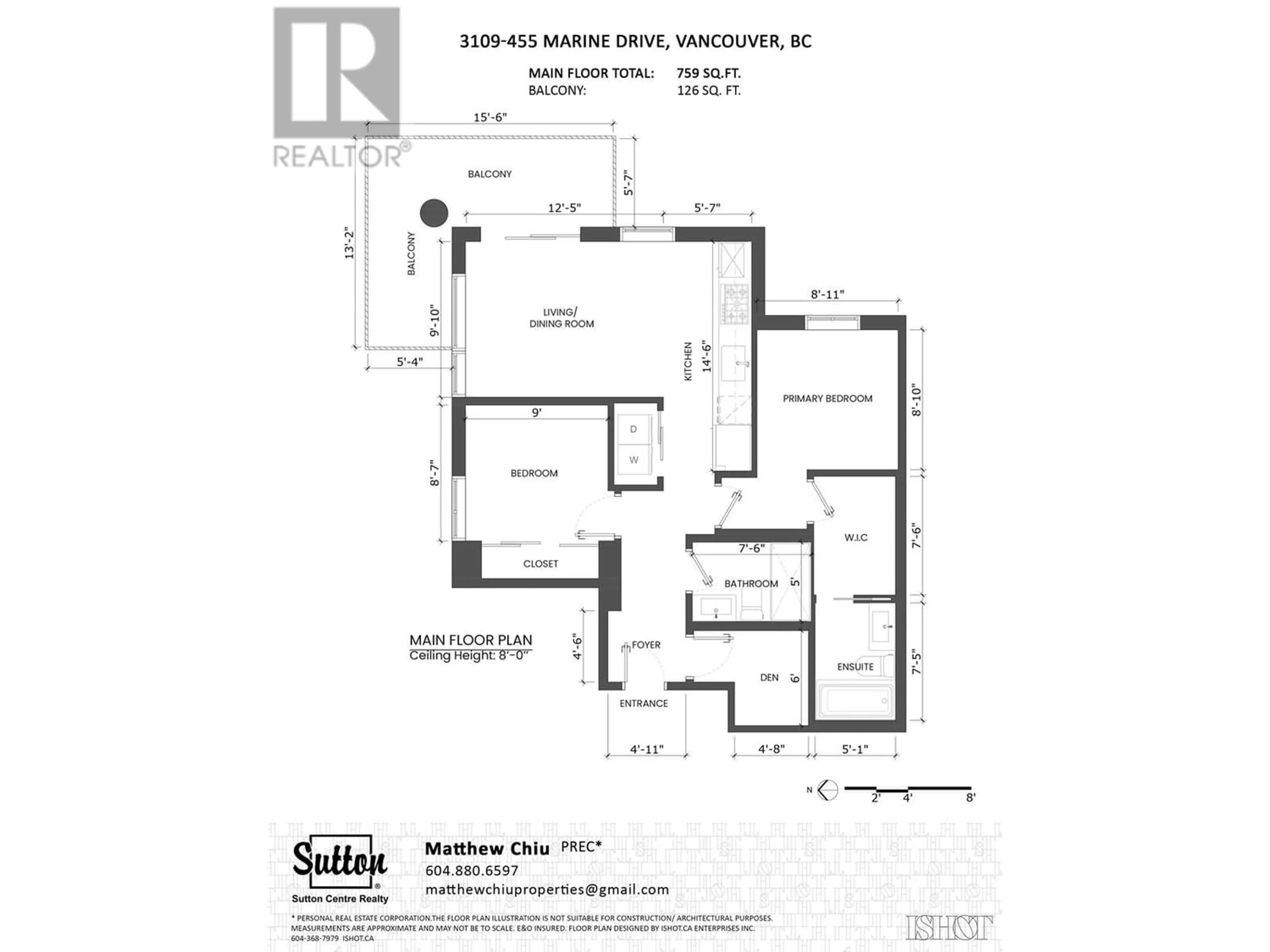 Floor plan for 3109 455 SW MARINE DRIVE, Vancouver British Columbia V5X0H3