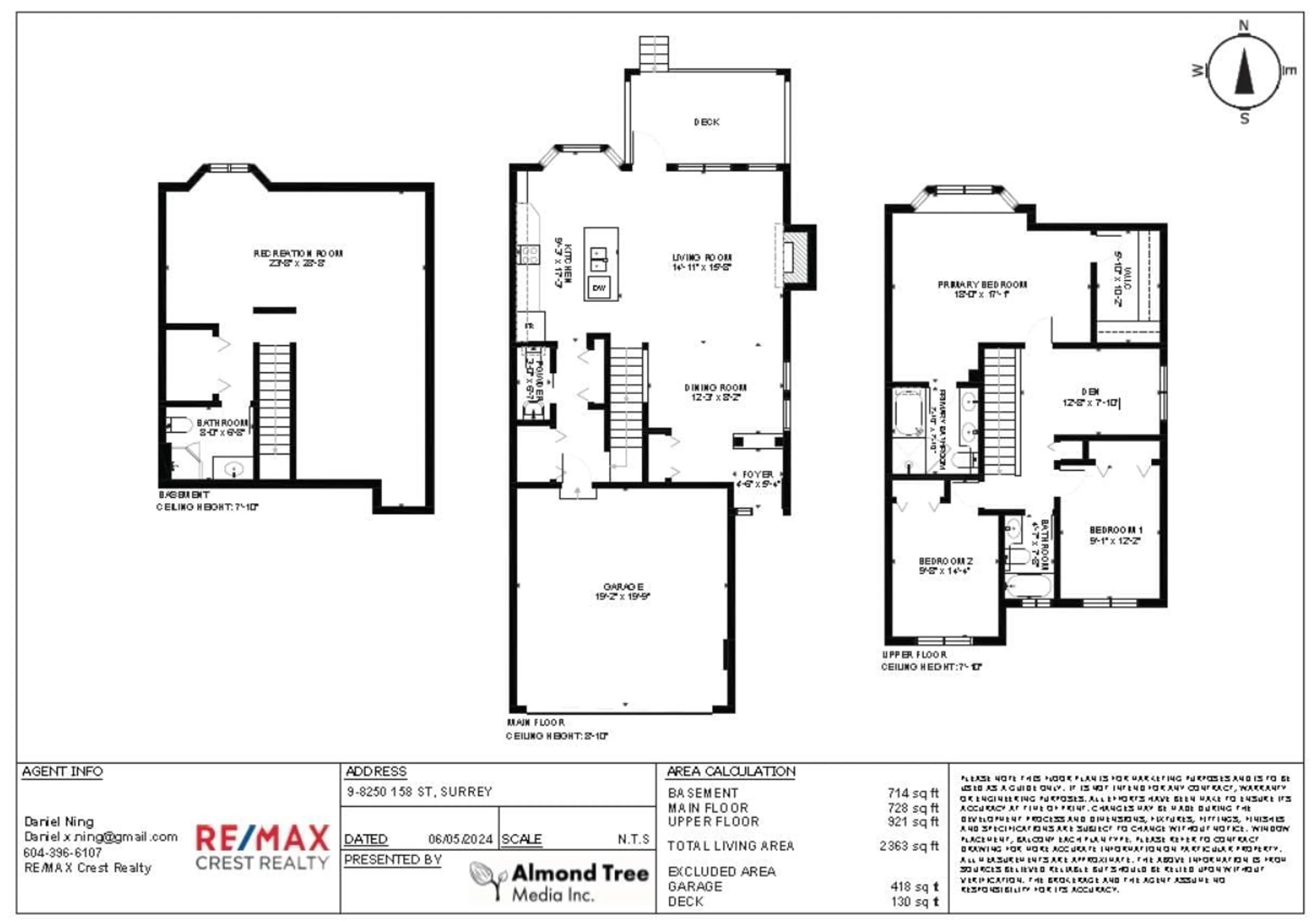 Floor plan for 9 8250 158 STREET, Surrey British Columbia V4N0R5