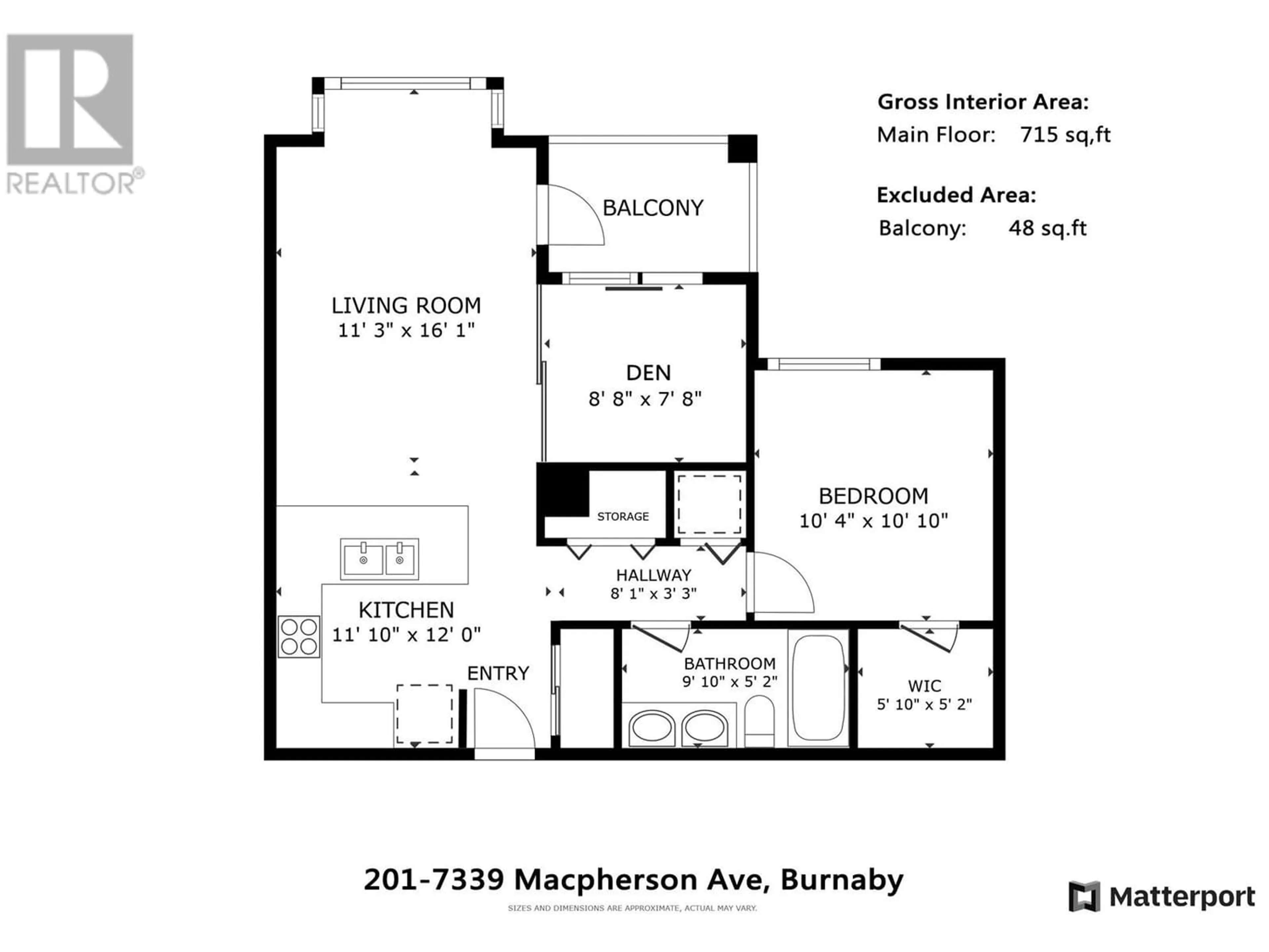 Floor plan for 201 7339 MACPHERSON AVENUE, Burnaby British Columbia V5J0B1