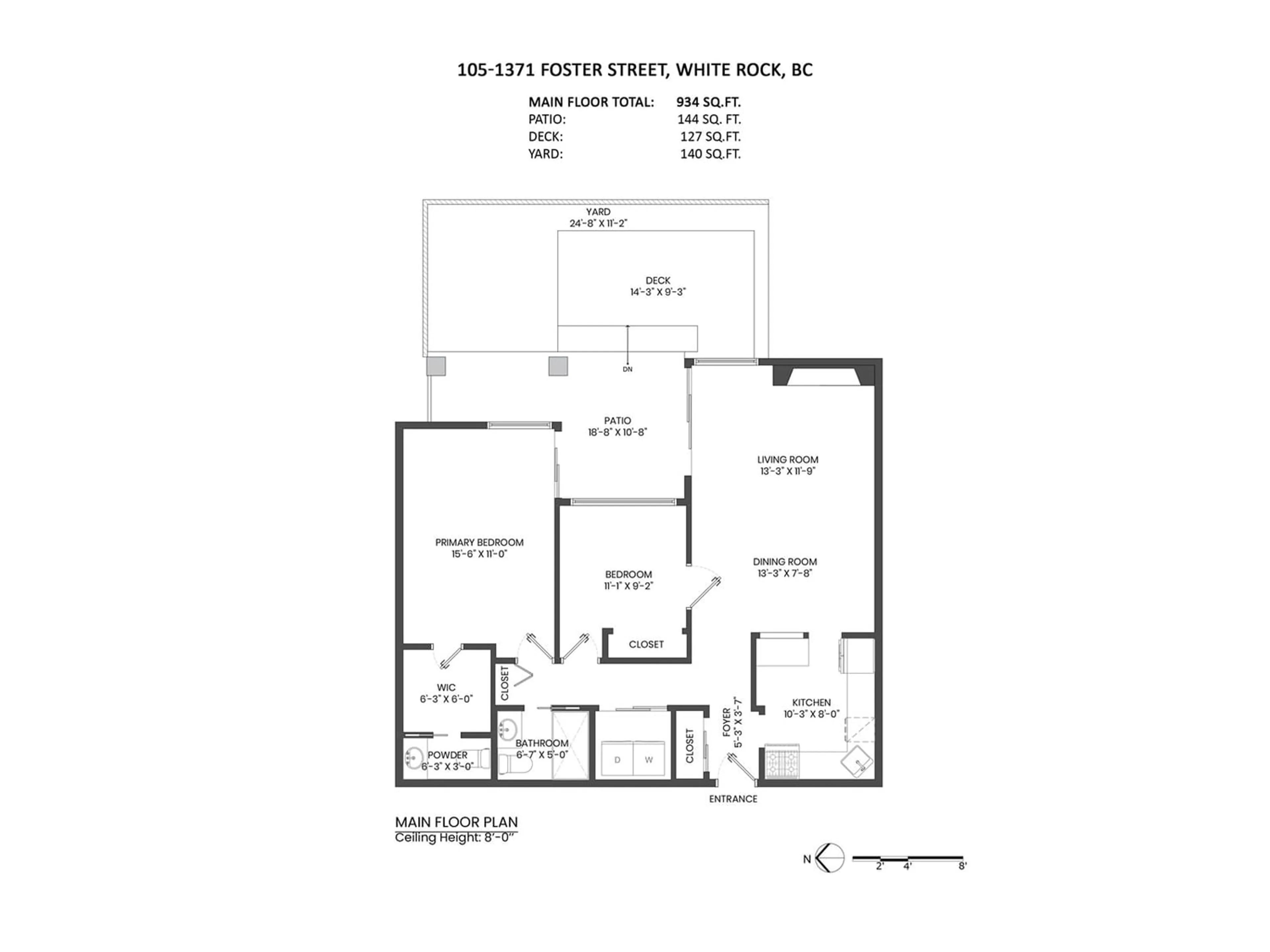 Floor plan for 105 1371 FOSTER STREET, White Rock British Columbia V4B3X5