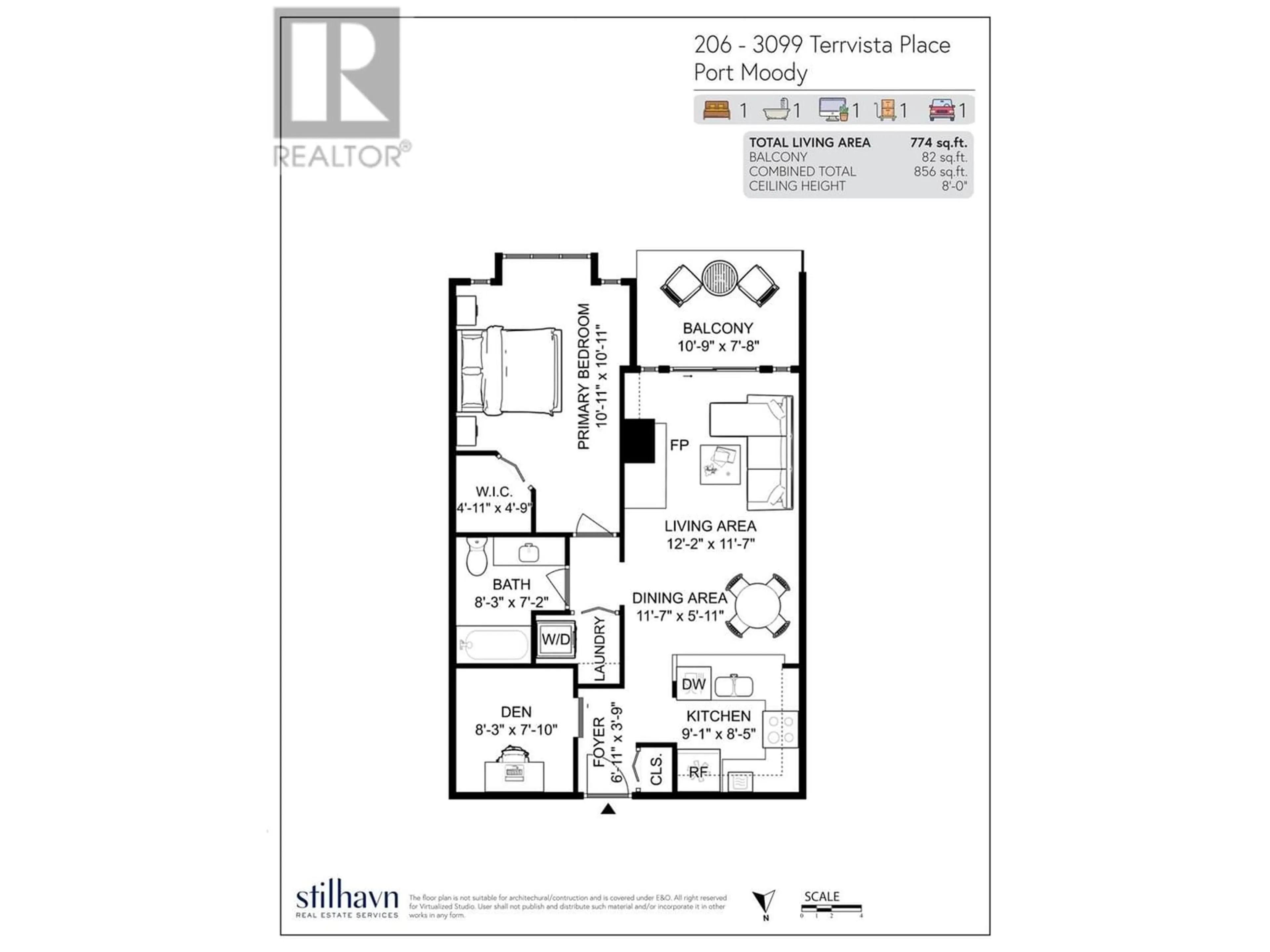 Floor plan for 206 3099 TERRAVISTA PLACE, Port Moody British Columbia V3H5A4