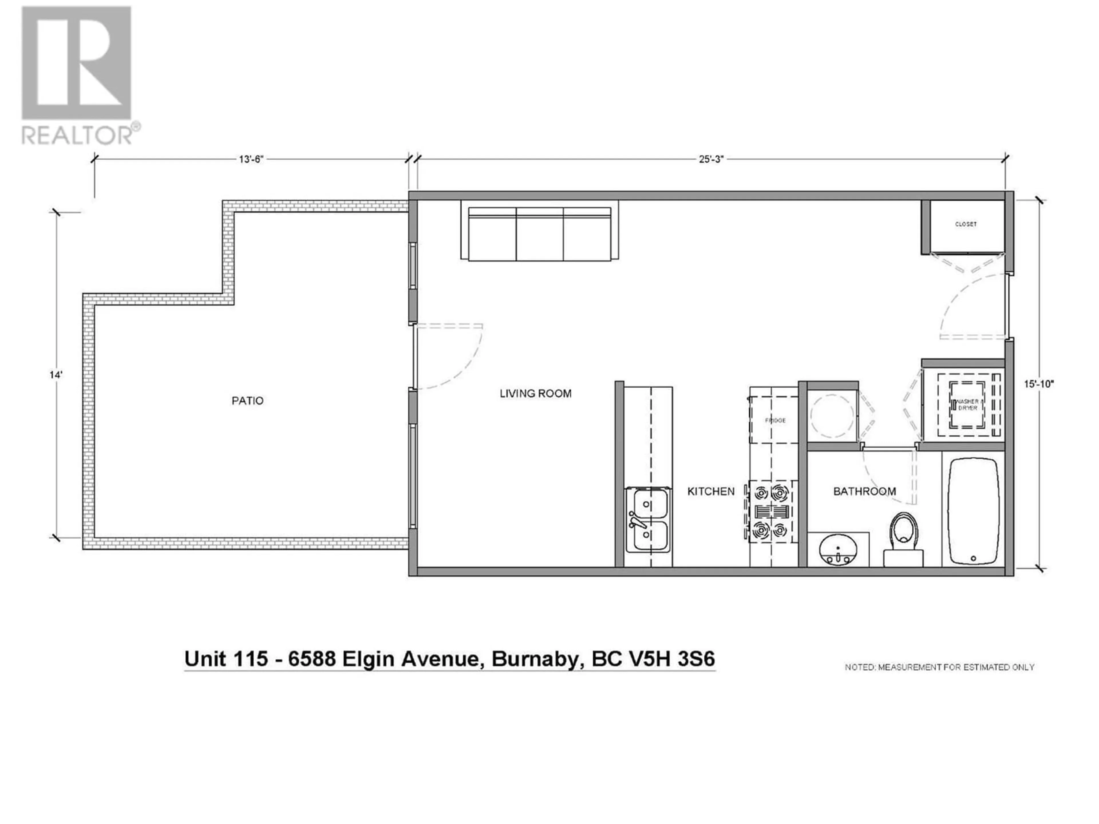 Floor plan for 115 6588 ELGIN AVENUE, Burnaby British Columbia V5H3S6