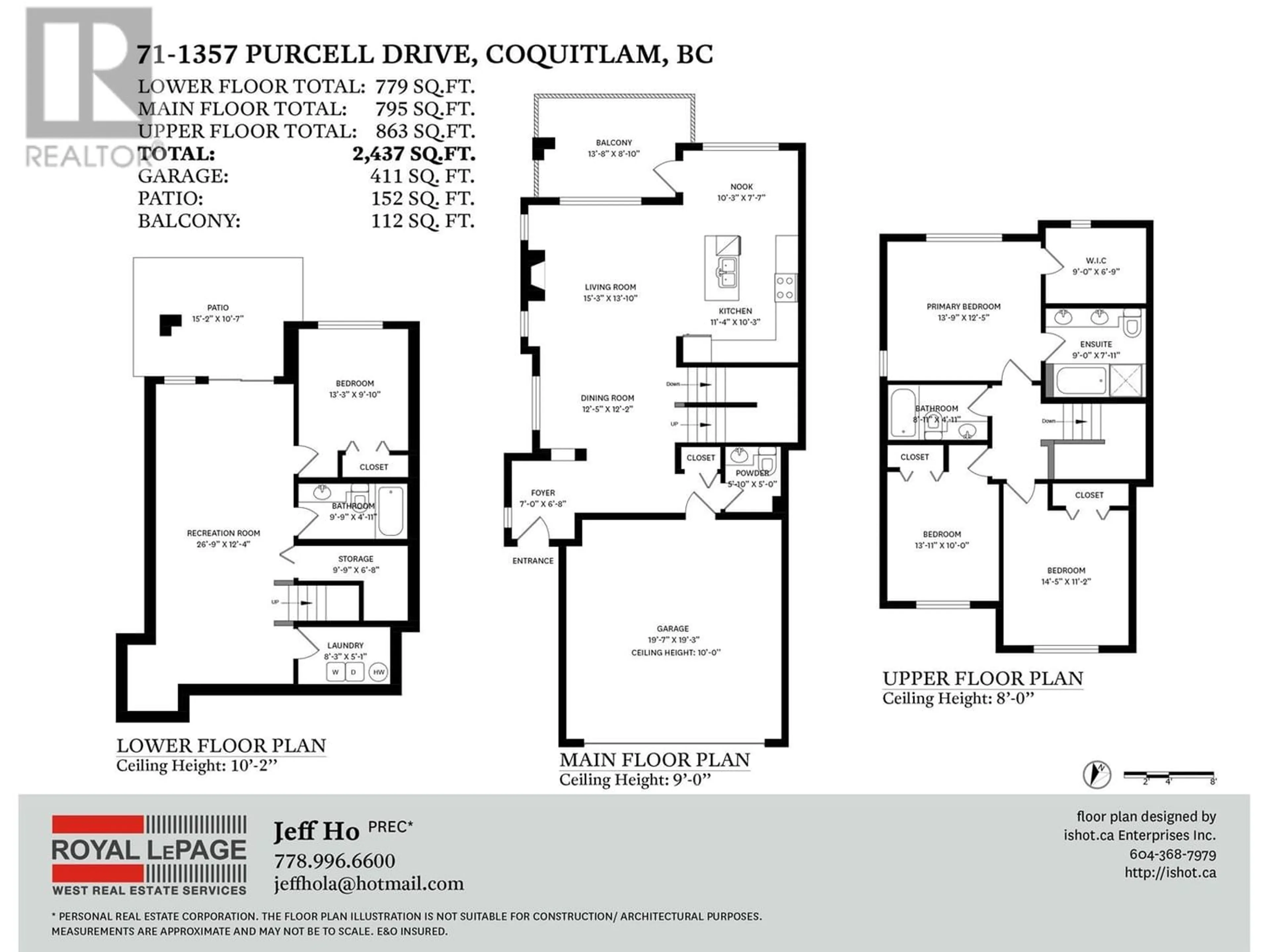 Floor plan for 71 1357 PURCELL DRIVE, Coquitlam British Columbia V3E0C1