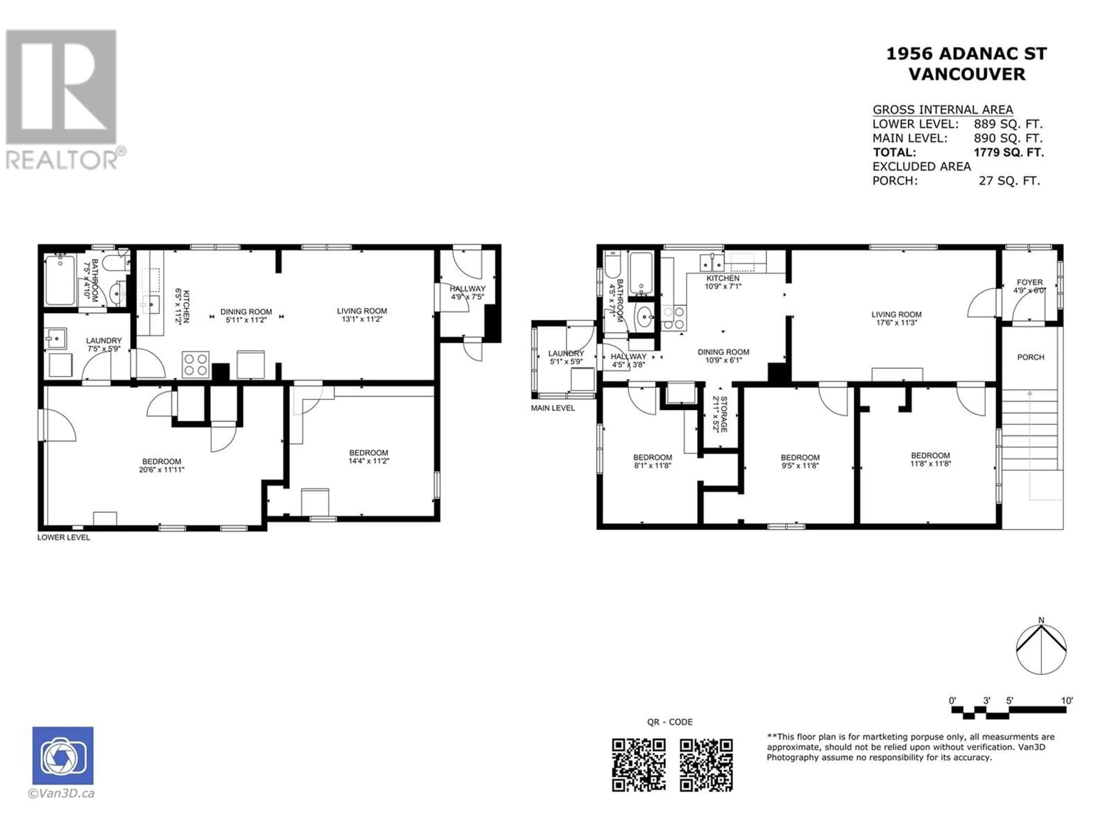 Floor plan for 1956 ADANAC STREET, Vancouver British Columbia V5L2E4