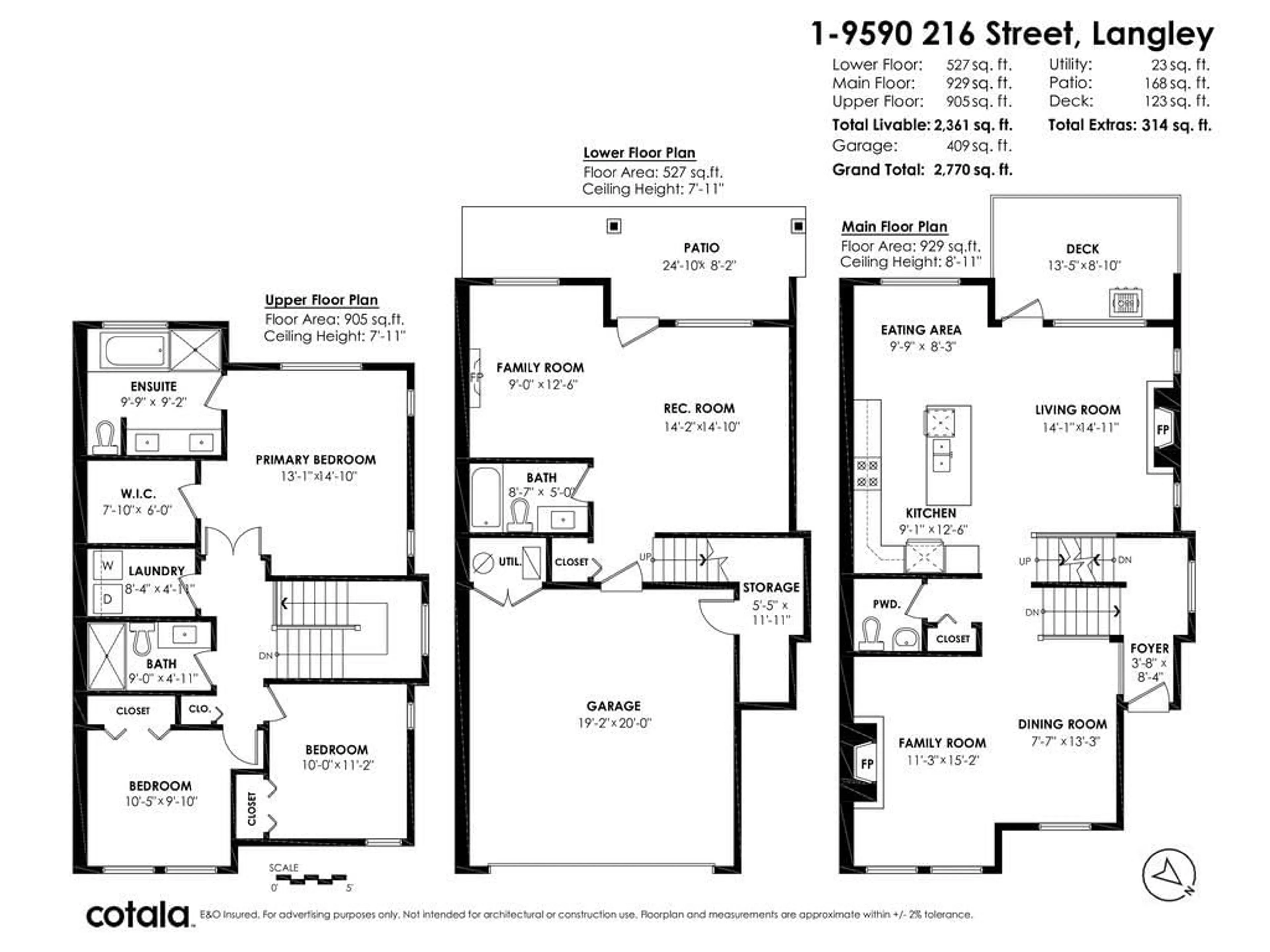 Floor plan for 1 9590 216 STREET, Langley British Columbia V1M2C6