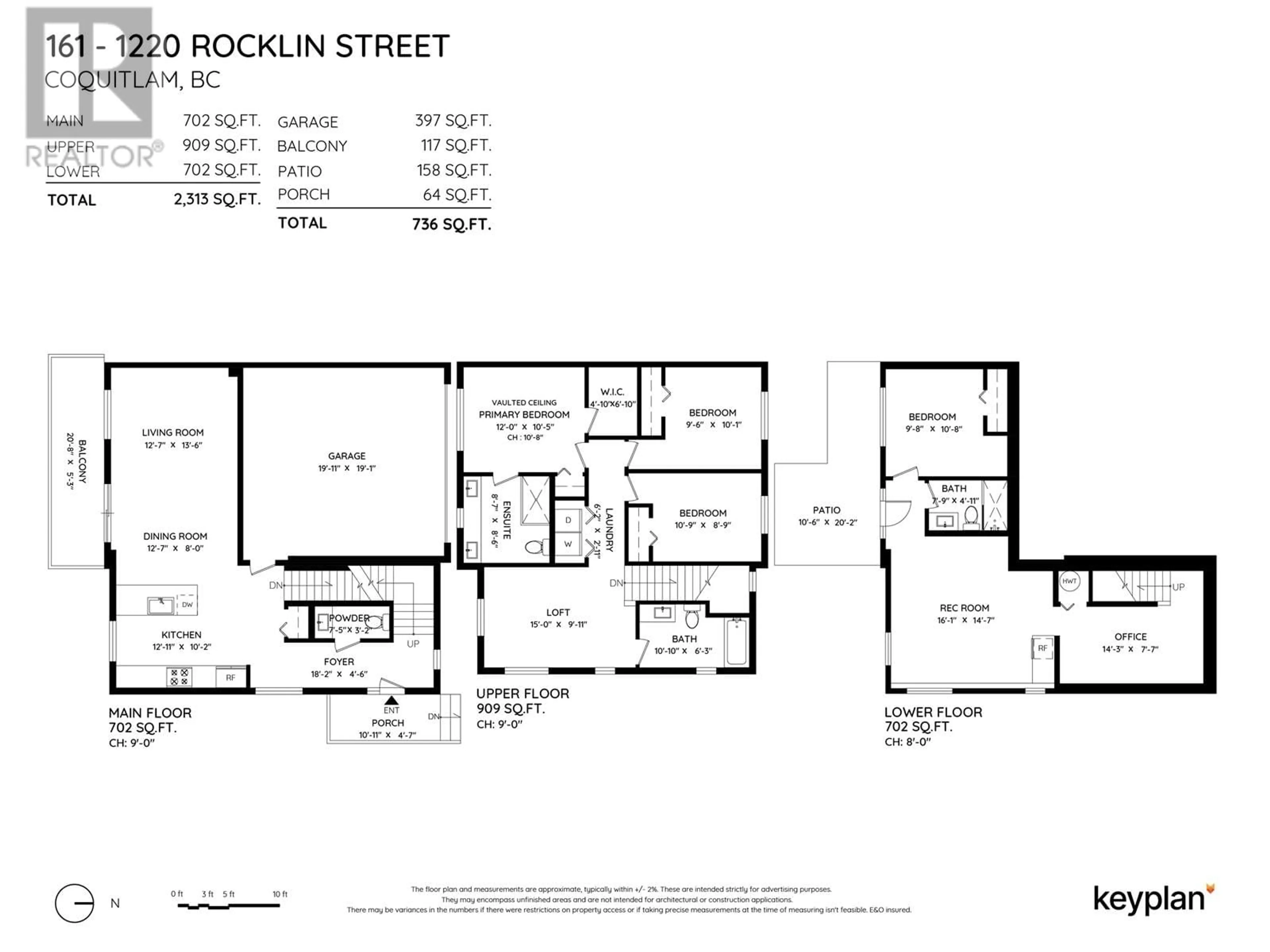 Floor plan for 161 1220 ROCKLIN STREET, Coquitlam British Columbia V3B0R6