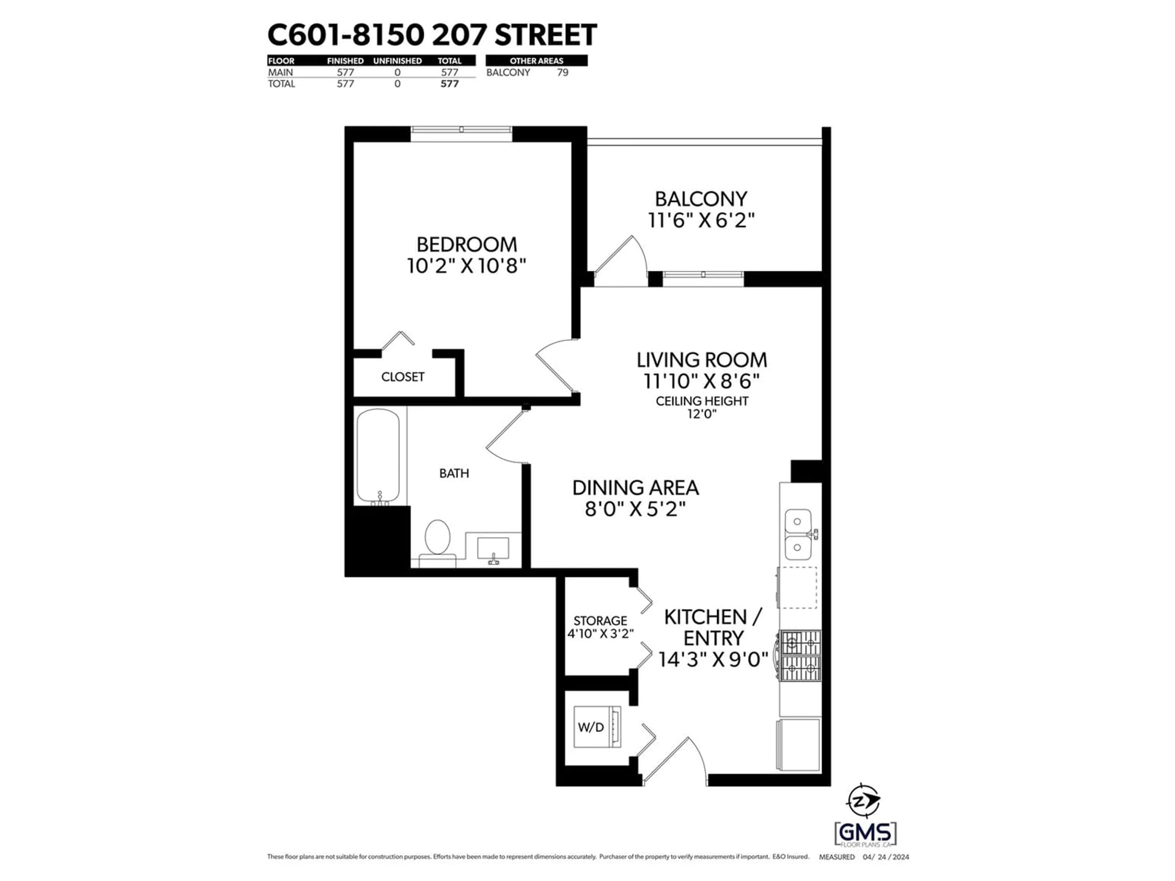 Floor plan for C601 8150 207 STREET, Langley British Columbia V2Y4J4