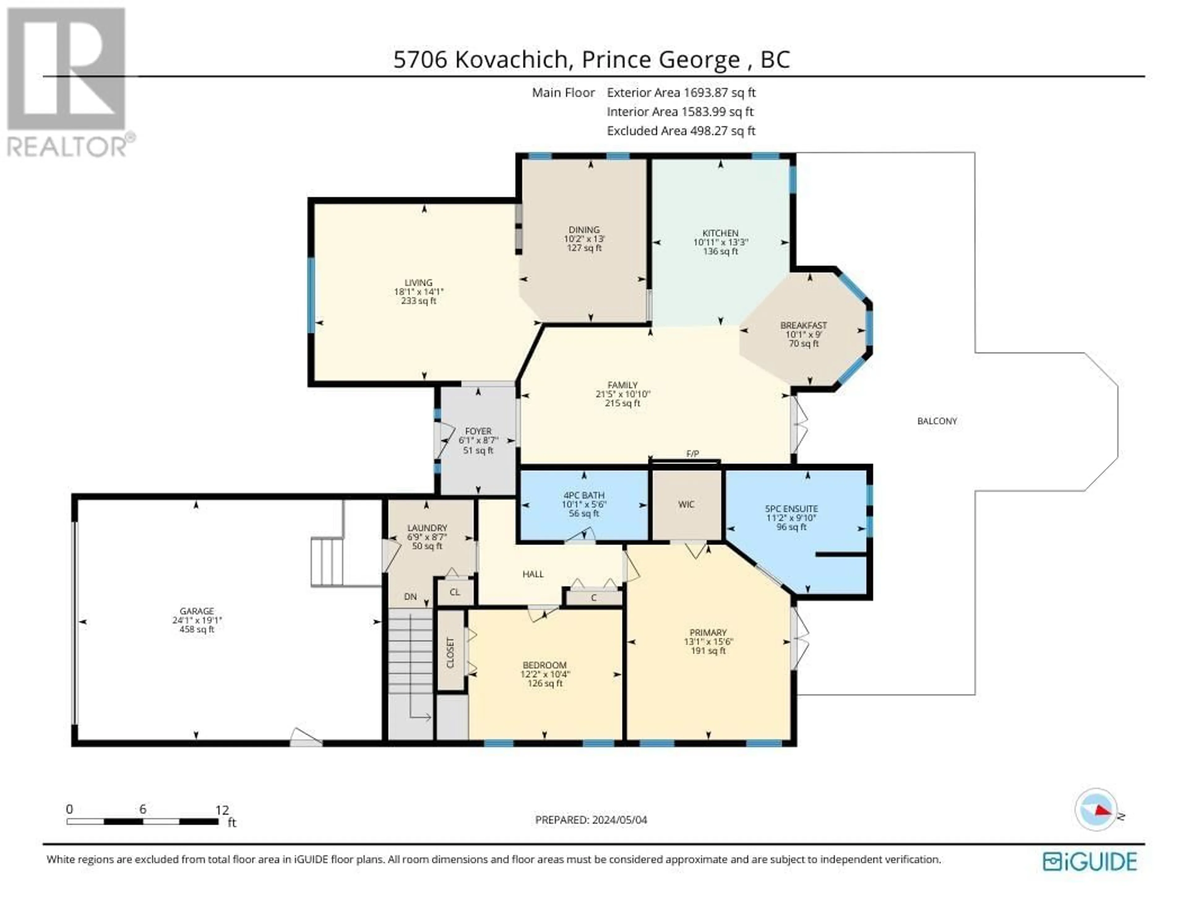 Floor plan for 5706 KOVACHICH DRIVE, Prince George British Columbia V2N6S8