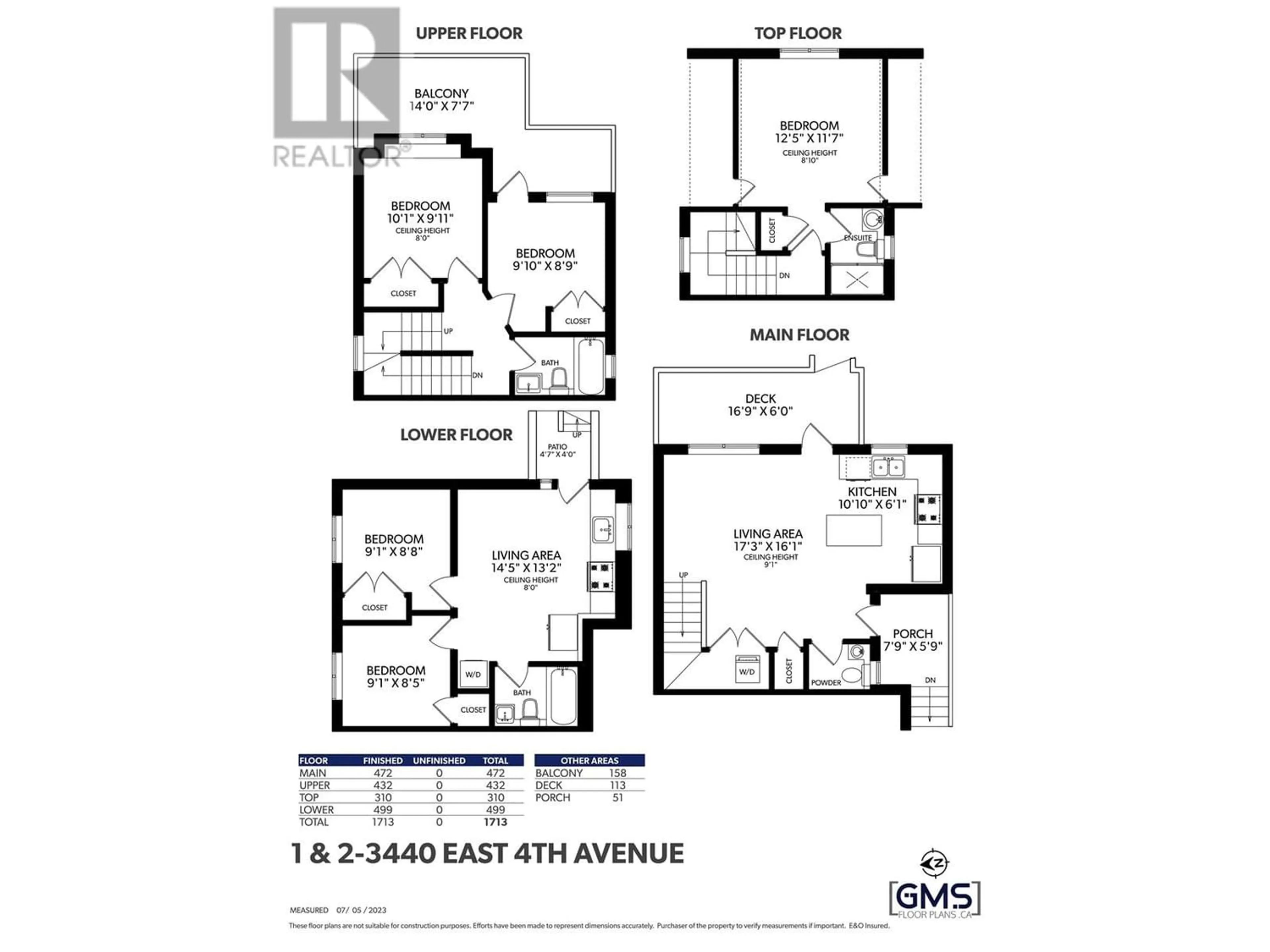 Floor plan for 3440 E 4TH AVENUE, Vancouver British Columbia V5M1L9