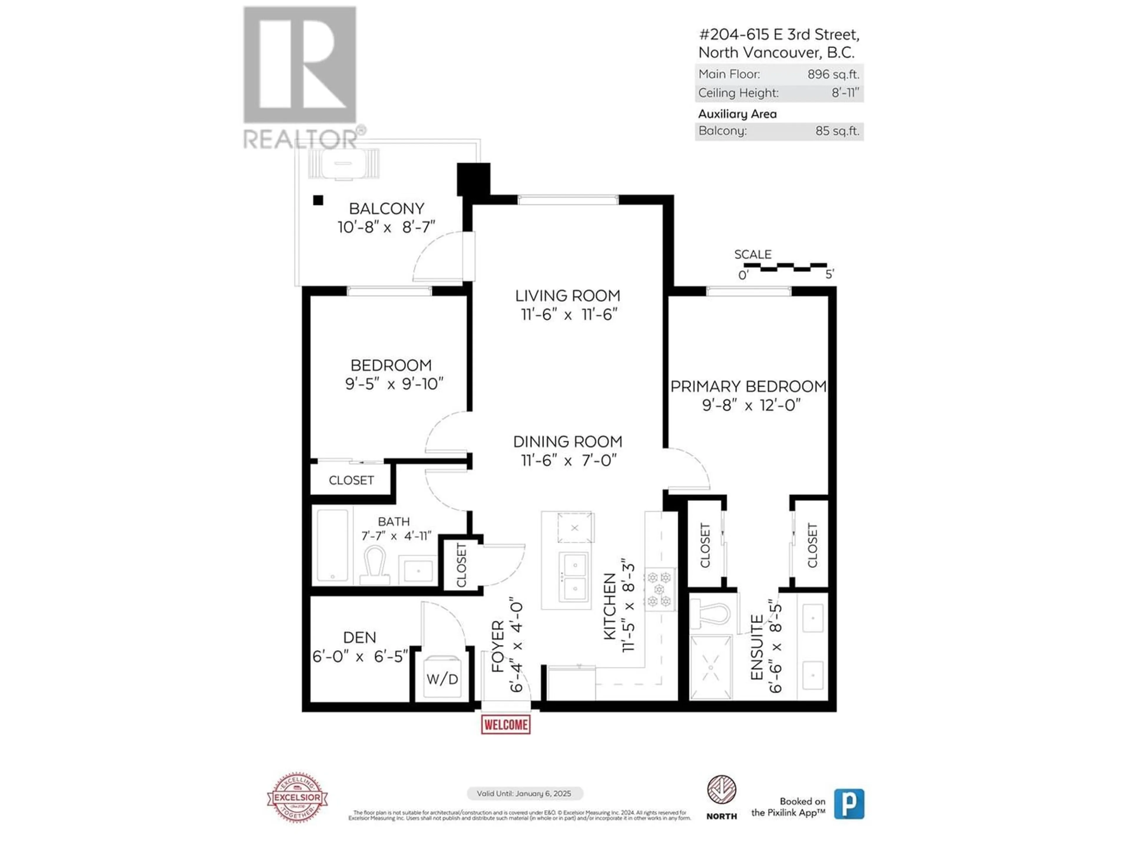 Floor plan for 204 615 E 3RD STREET, North Vancouver British Columbia V7L0G3