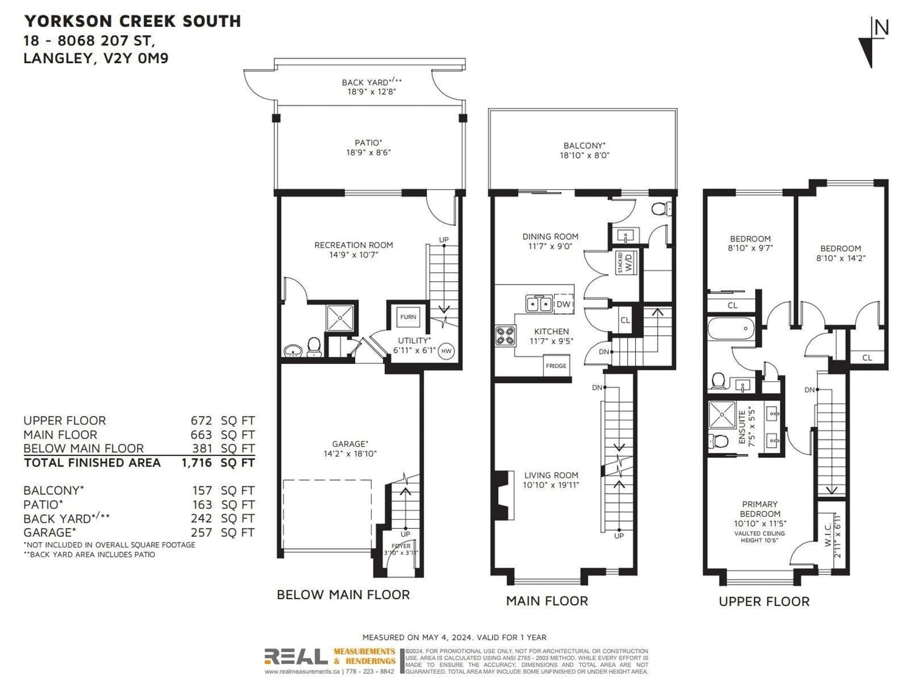 Floor plan for 18 8068 207 STREET, Langley British Columbia V2Y0M9