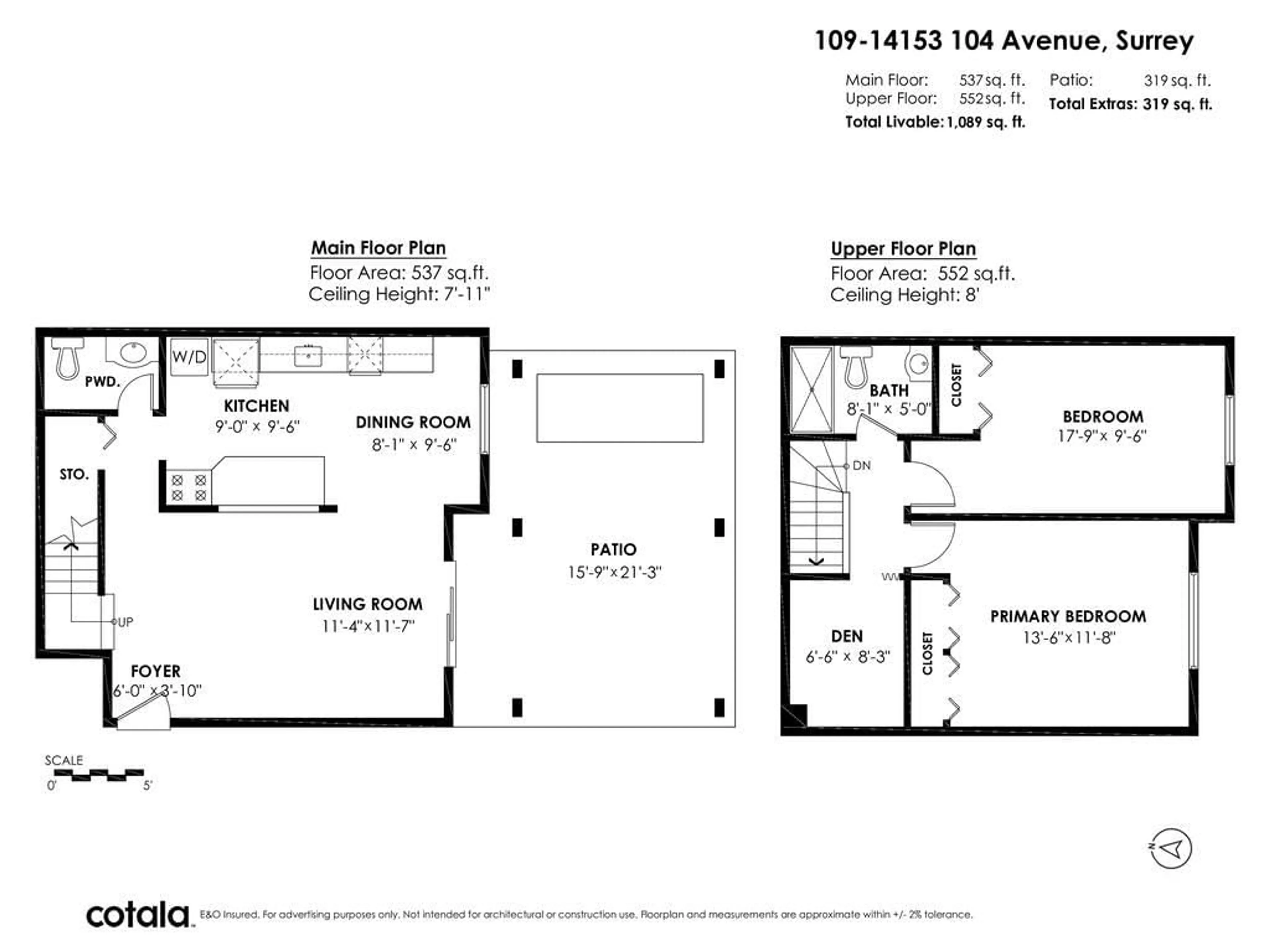 Floor plan for 109 14153 104 AVENUE, Surrey British Columbia V3T1X6