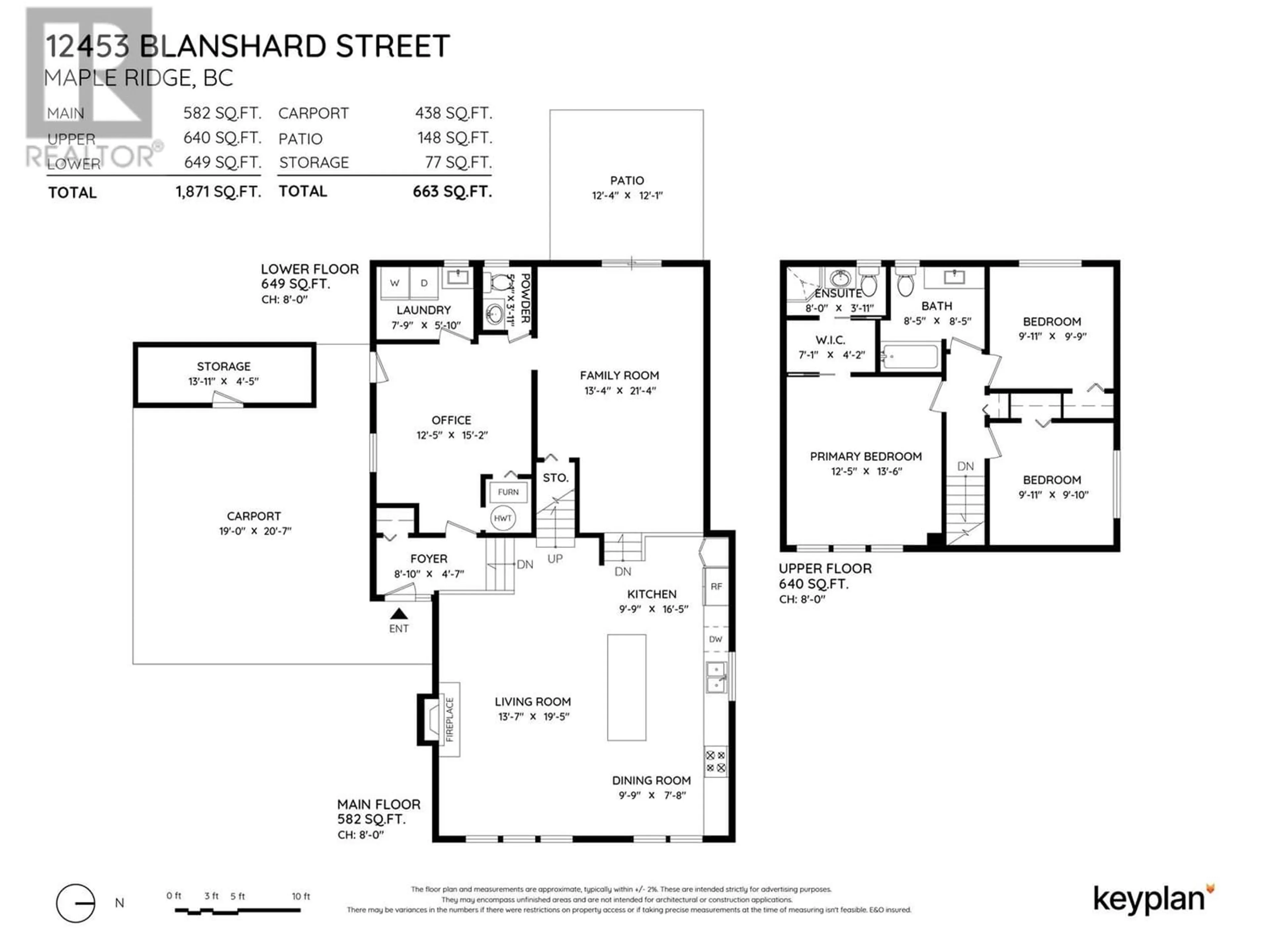 Floor plan for 12453 BLANSHARD STREET, Maple Ridge British Columbia V4R2N4