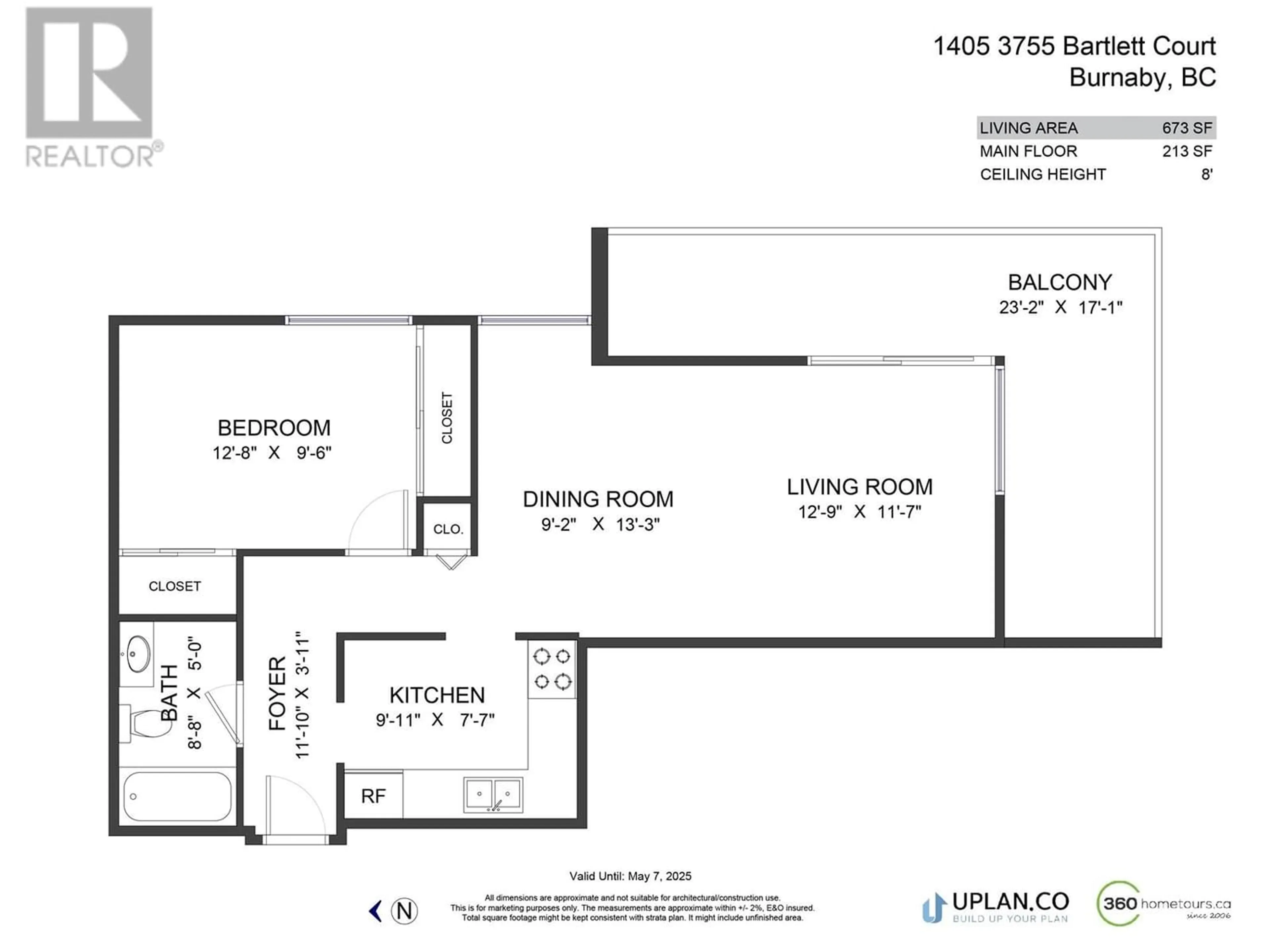 Floor plan for 1405 3755 BARTLETT COURT, Burnaby British Columbia V3J7G7