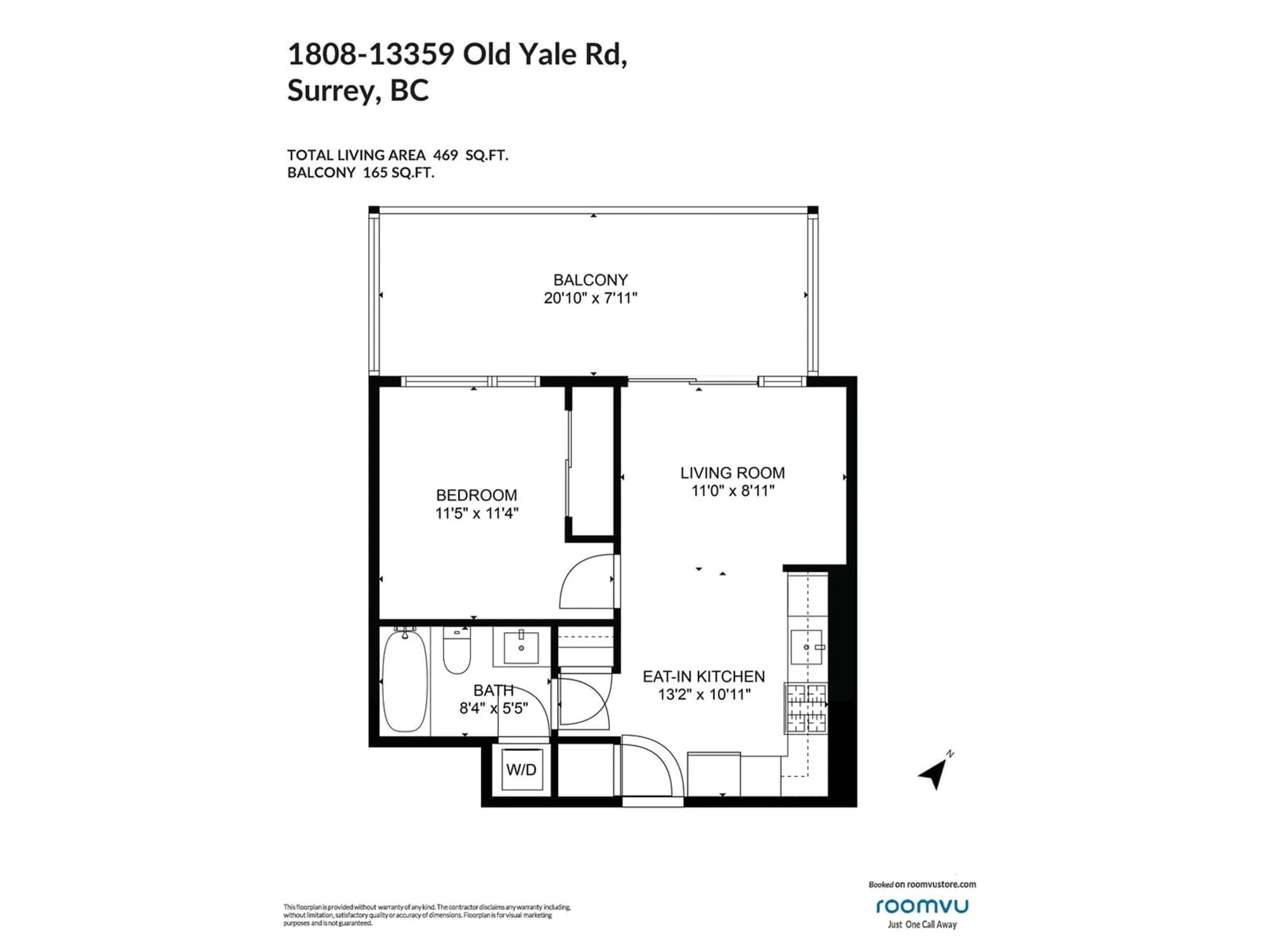 Floor plan for 1808 13359 OLD YALE ROAD, Surrey British Columbia V3T0S4