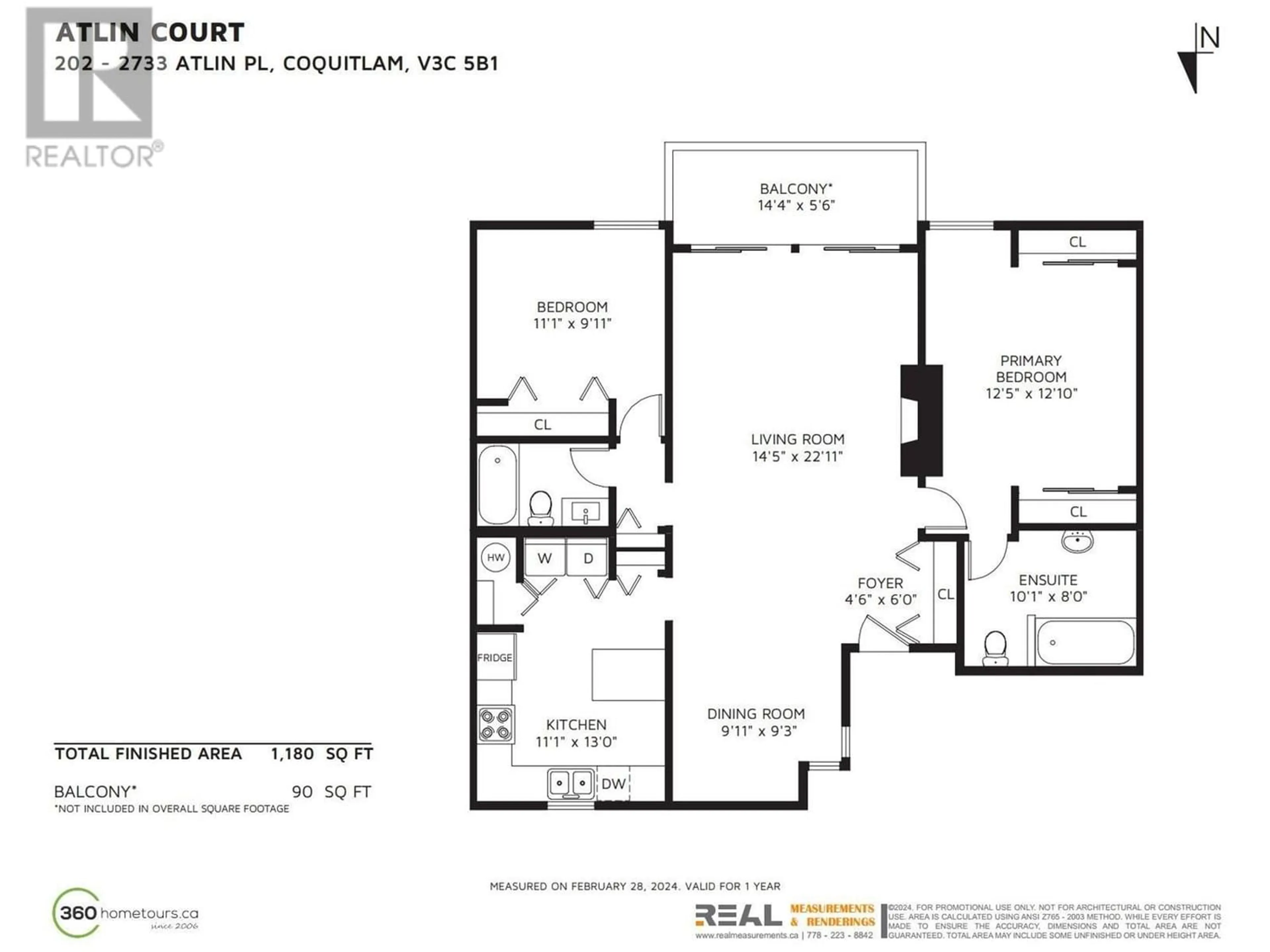 Floor plan for 202 2733 ATLIN PLACE, Coquitlam British Columbia V3C5B1