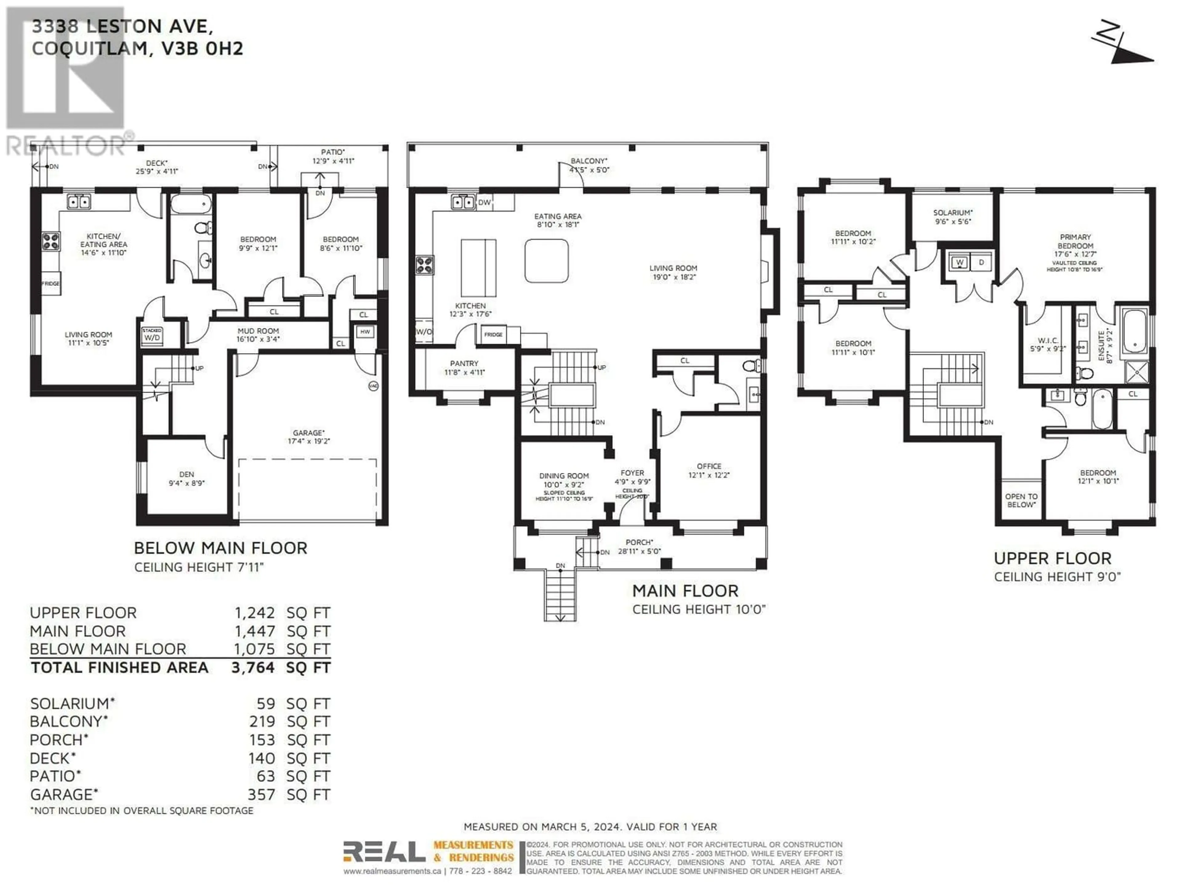 Floor plan for 3338 LESTON AVENUE, Coquitlam British Columbia V3B0H2