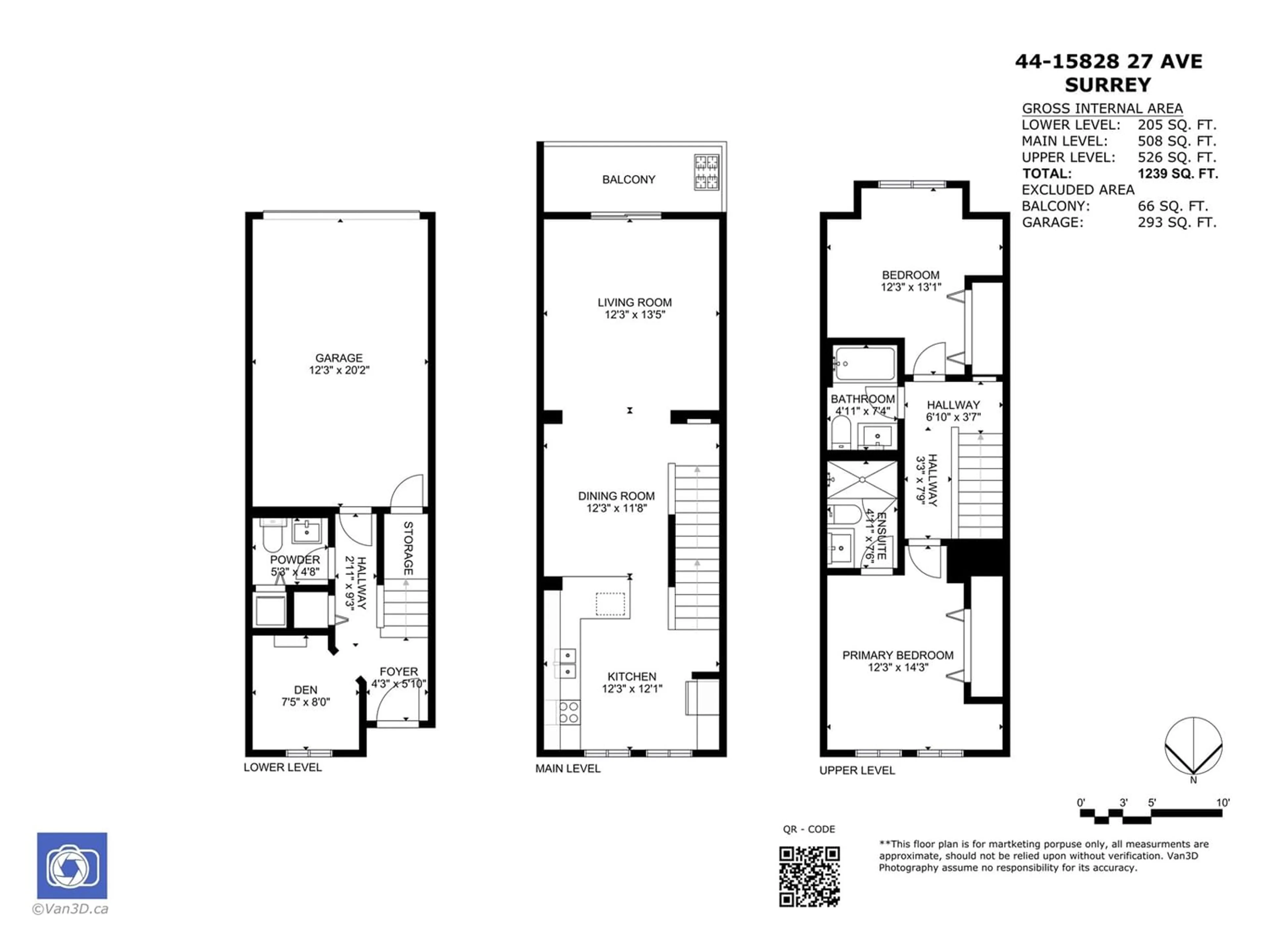 Floor plan for 44 15828 27 AVENUE, Surrey British Columbia V3Z0X4