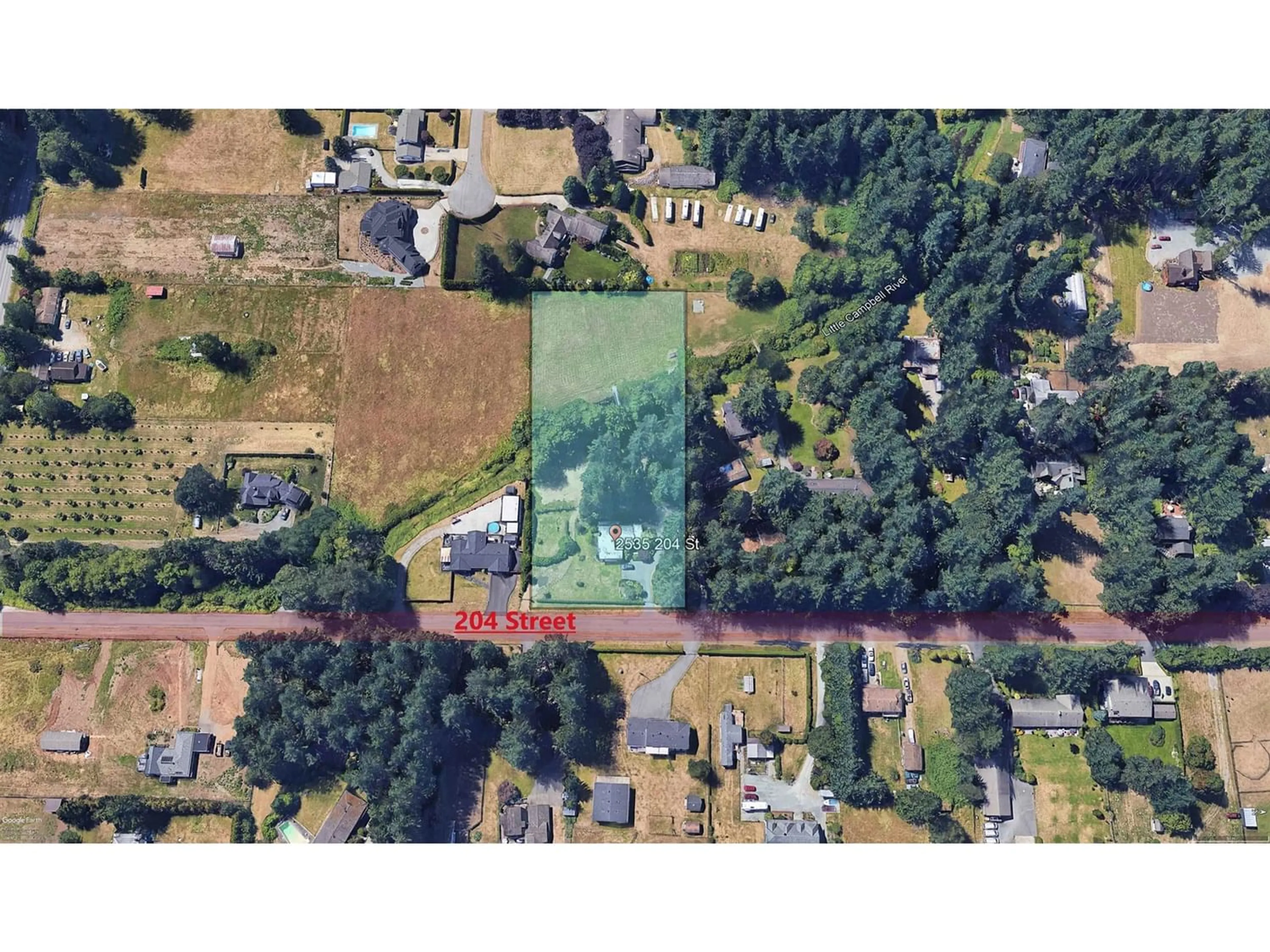 A pic from outside/outdoor area/front of a property/back of a property/a pic from drone, street for 2535 204 STREET, Langley British Columbia V2Z2B6