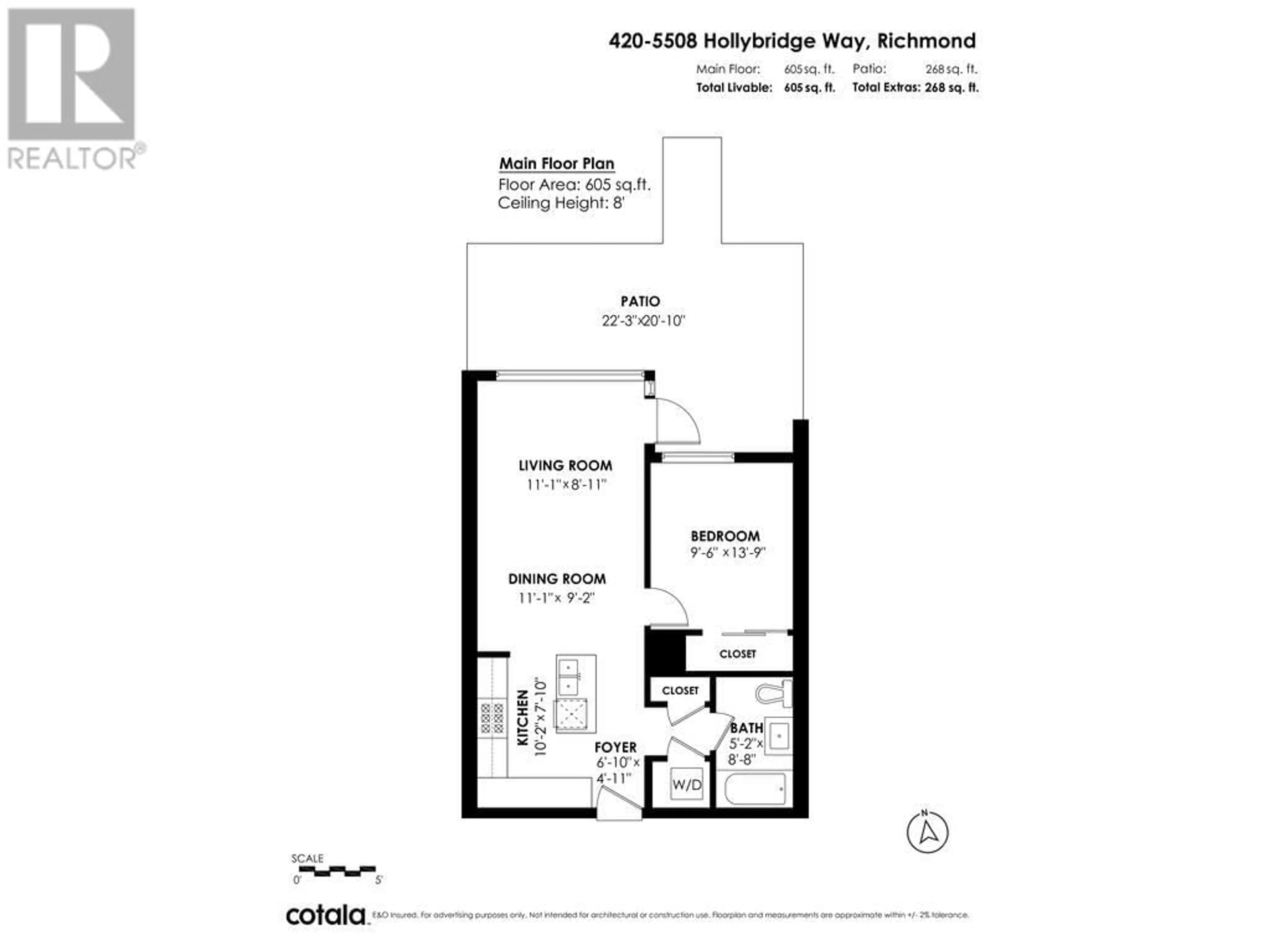 Floor plan for 420 5508 HOLLYBRIDGE WAY, Richmond British Columbia V7C0C7