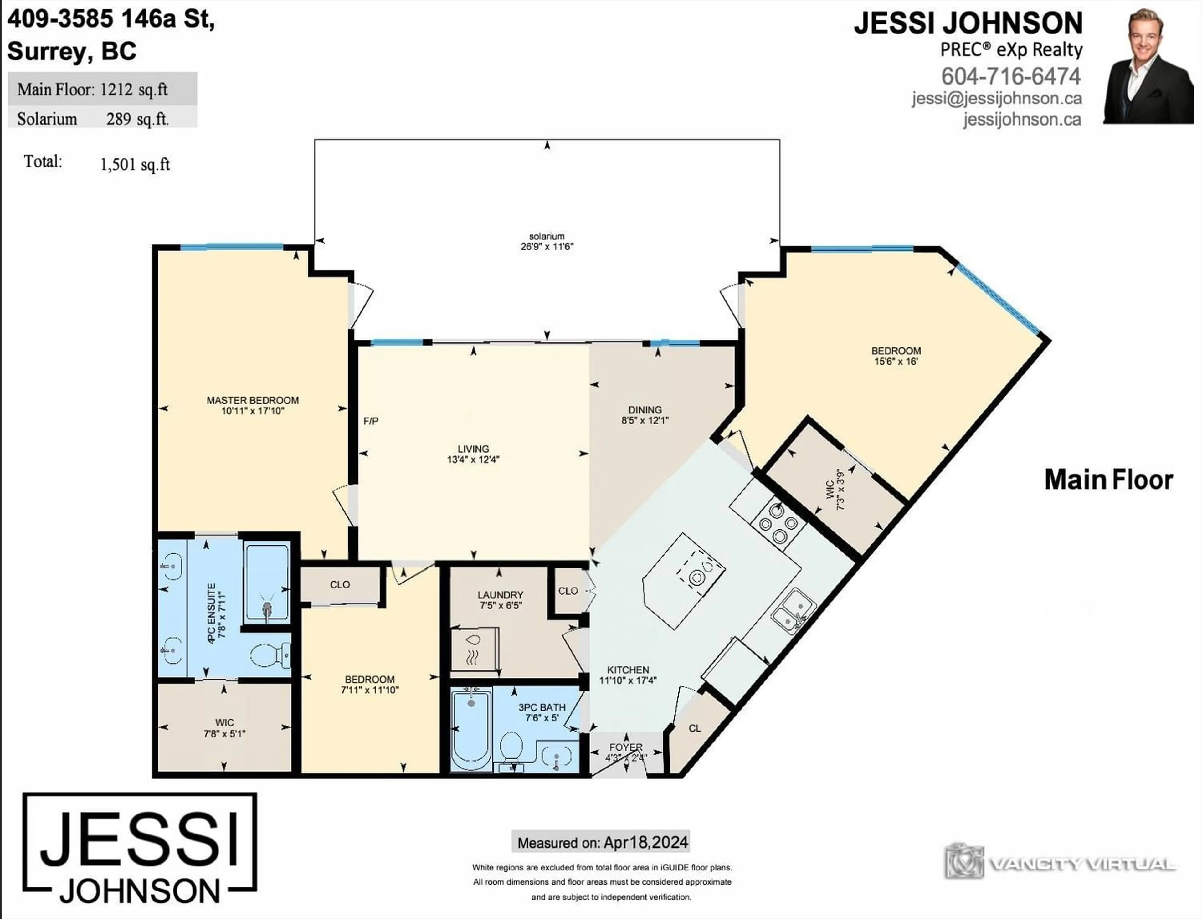 Floor plan for 409 3585 146A STREET, Surrey British Columbia V4P0G9