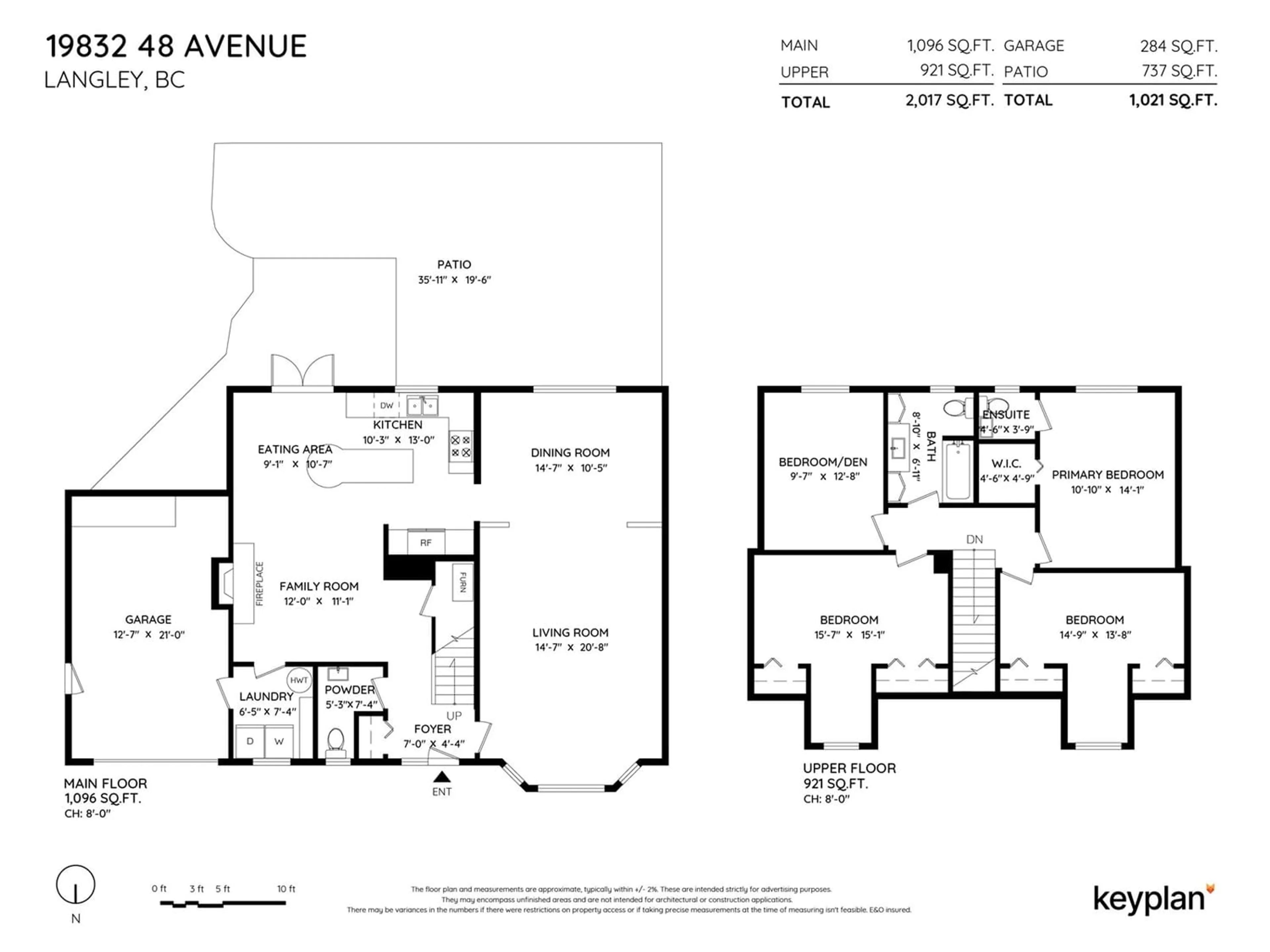 Floor plan for 19832 48 AVENUE, Langley British Columbia V3A3L1