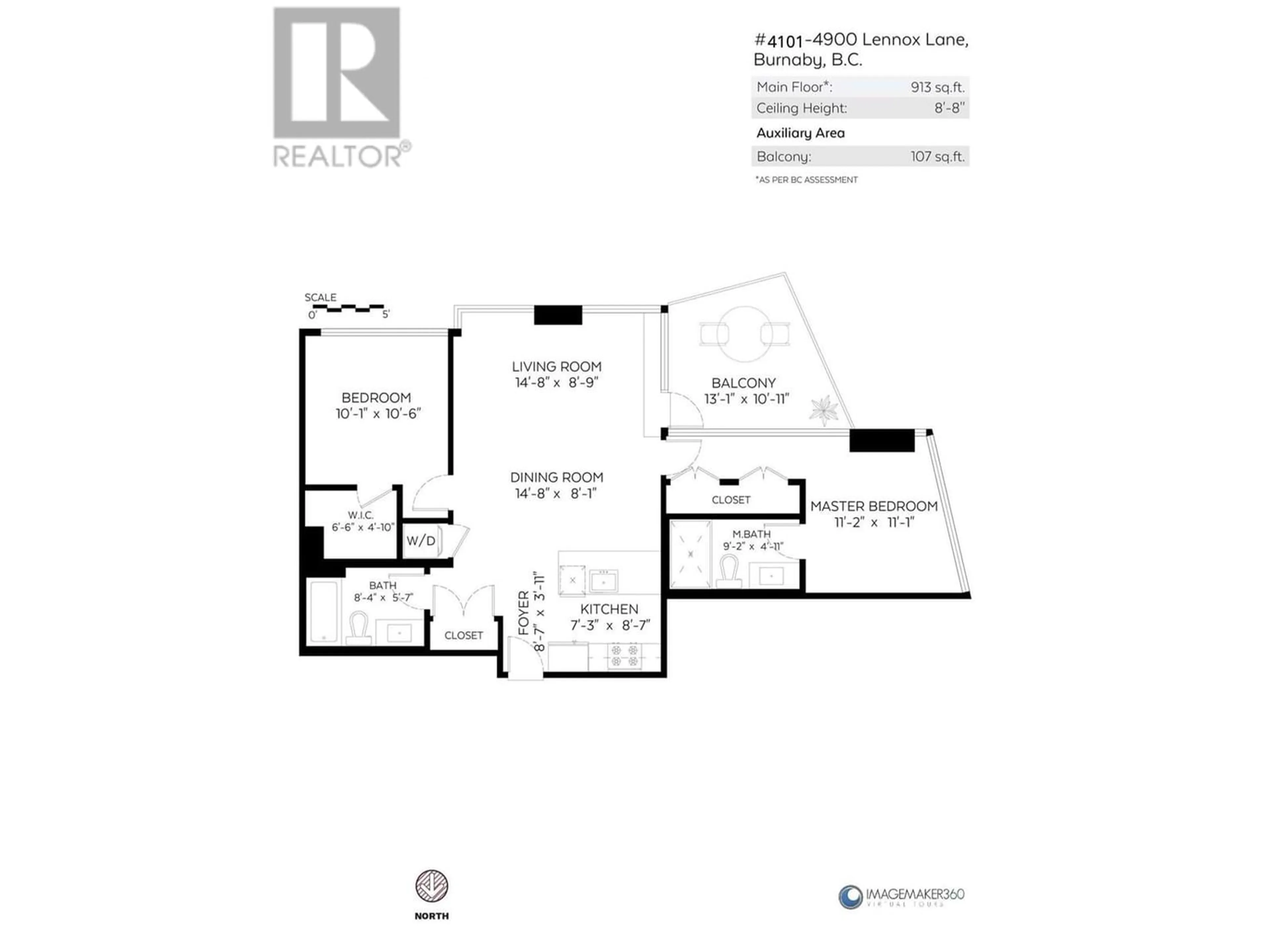 Floor plan for 4101 4900 LENNOX LANE, Burnaby British Columbia V5H0G9