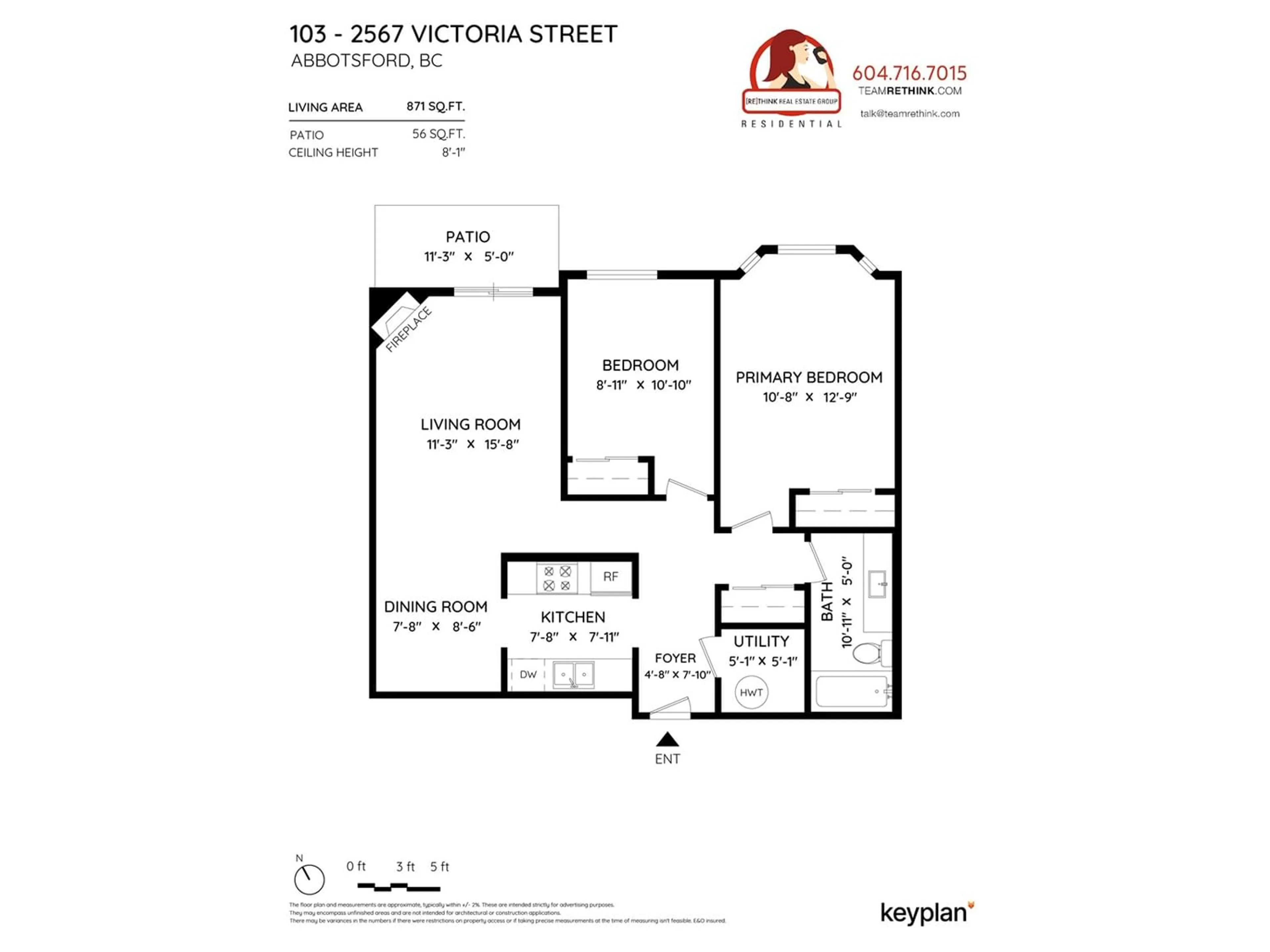 Floor plan for 103 2567 VICTORIA STREET, Abbotsford British Columbia V2T2T4