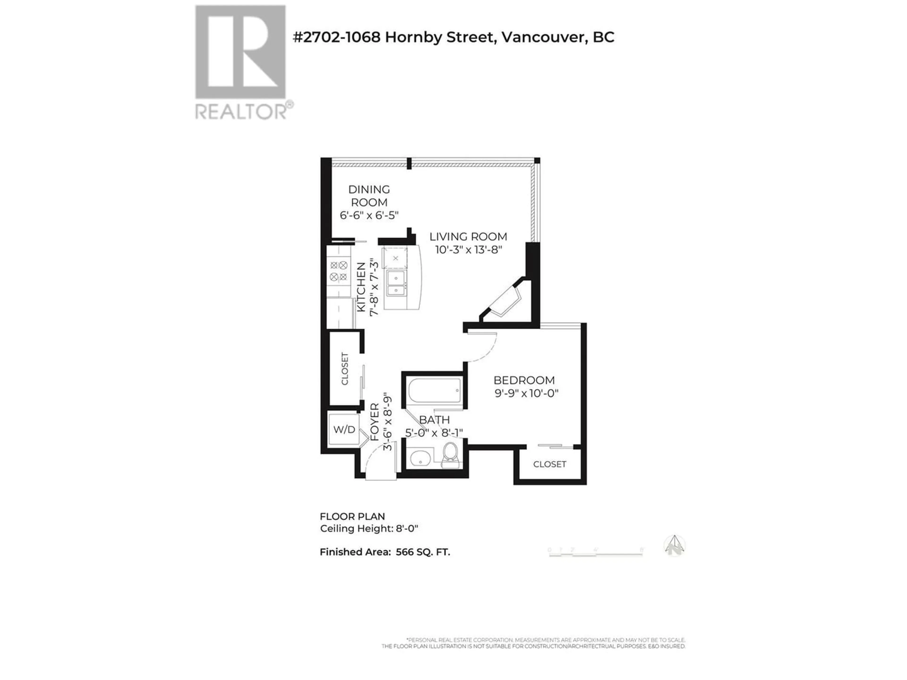 Floor plan for 2702 1068 HORNBY STREET, Vancouver British Columbia V6Z2Y7