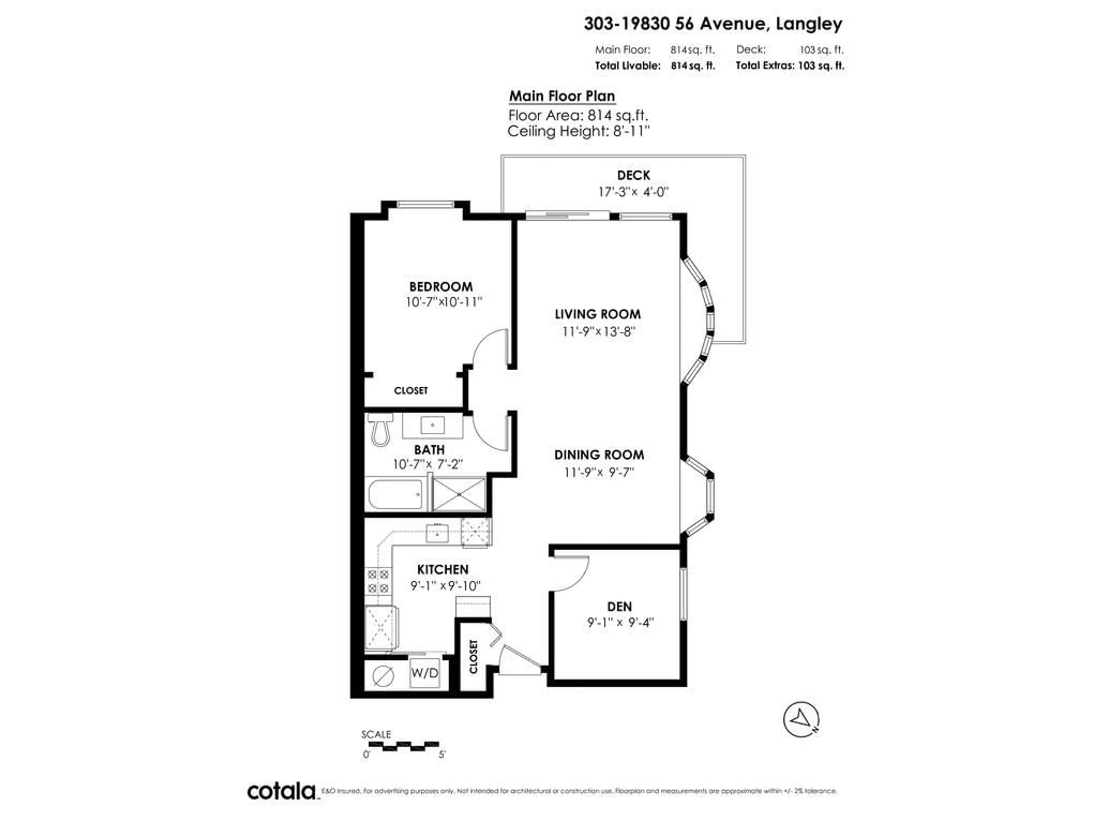 Floor plan for 303 19830 56 AVENUE, Langley British Columbia V3A0A5