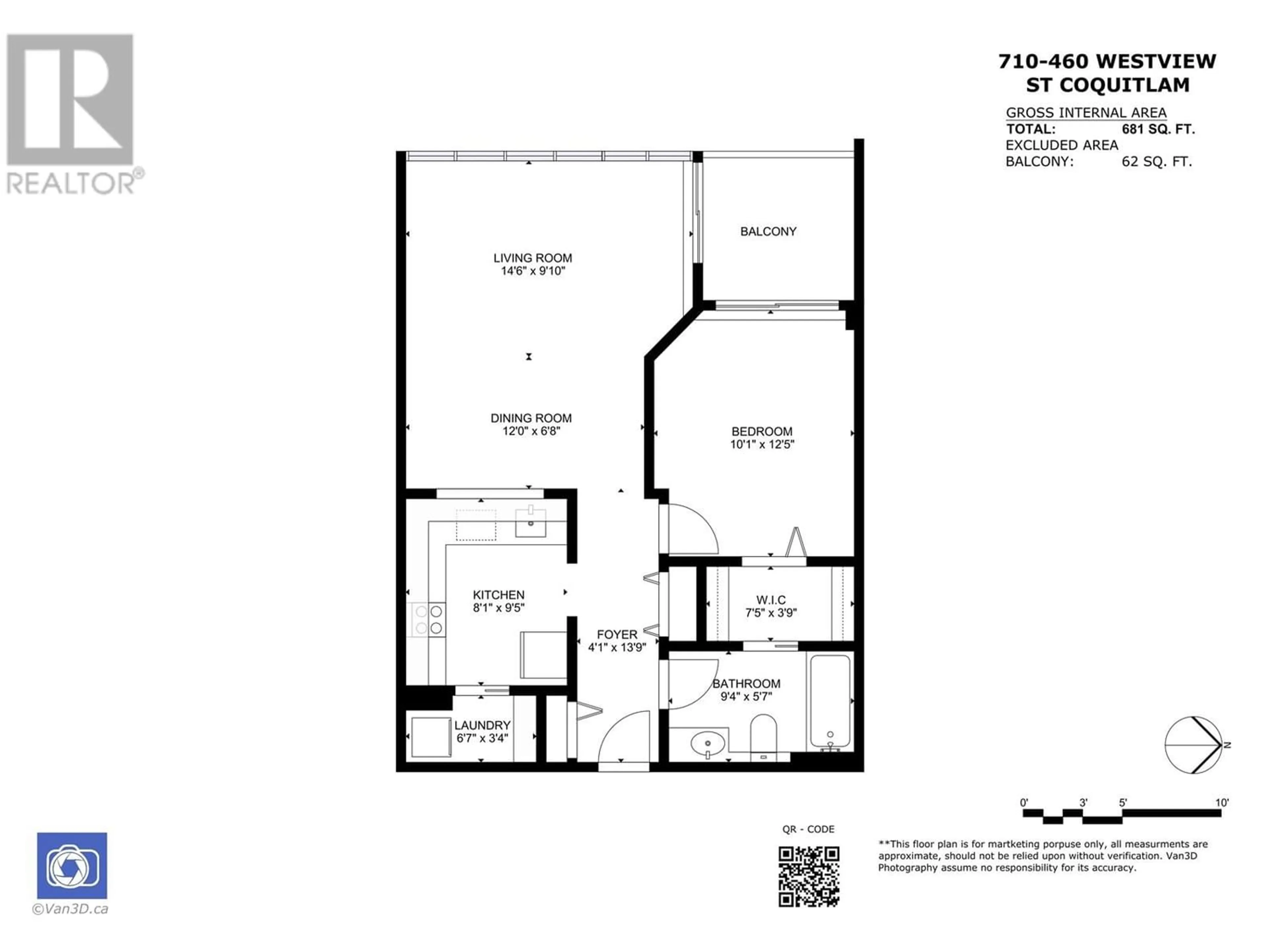 Floor plan for 710 460 WESTVIEW STREET, Coquitlam British Columbia V3K6C9