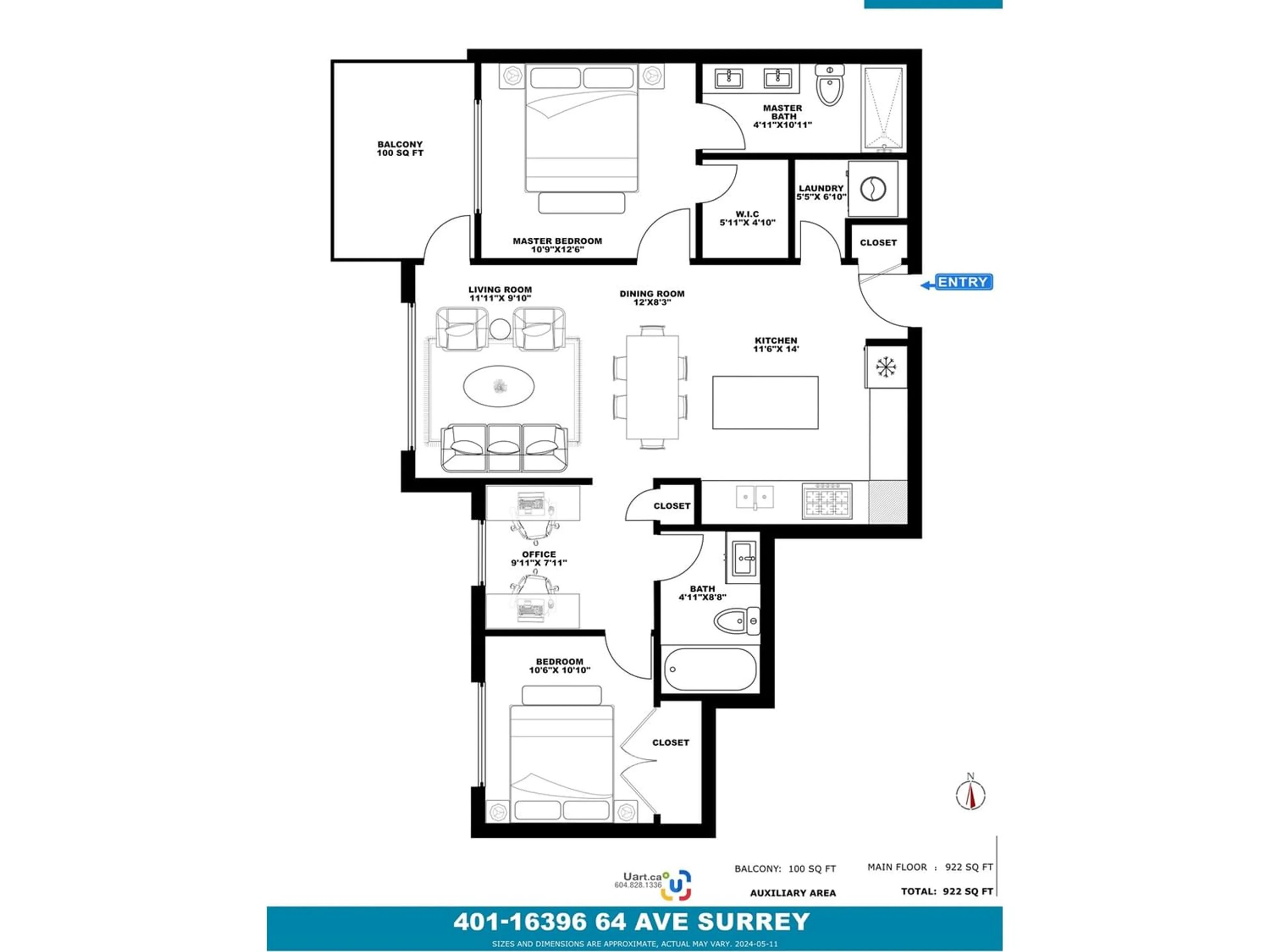 Floor plan for 401 16396 64 AVENUE, Surrey British Columbia V3S6X6