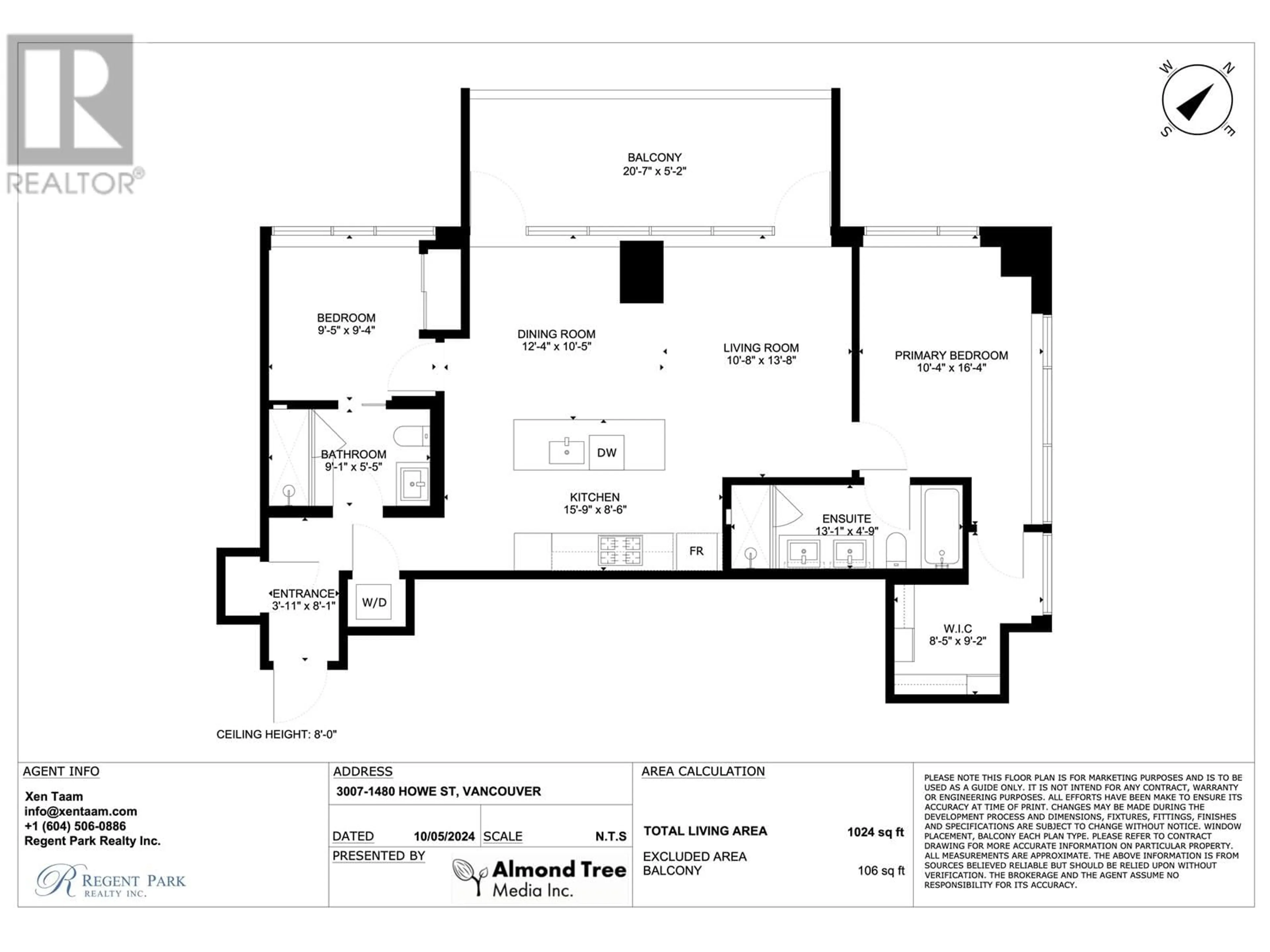 Floor plan for 3007 1480 HOWE STREET, Vancouver British Columbia V6Z0G5