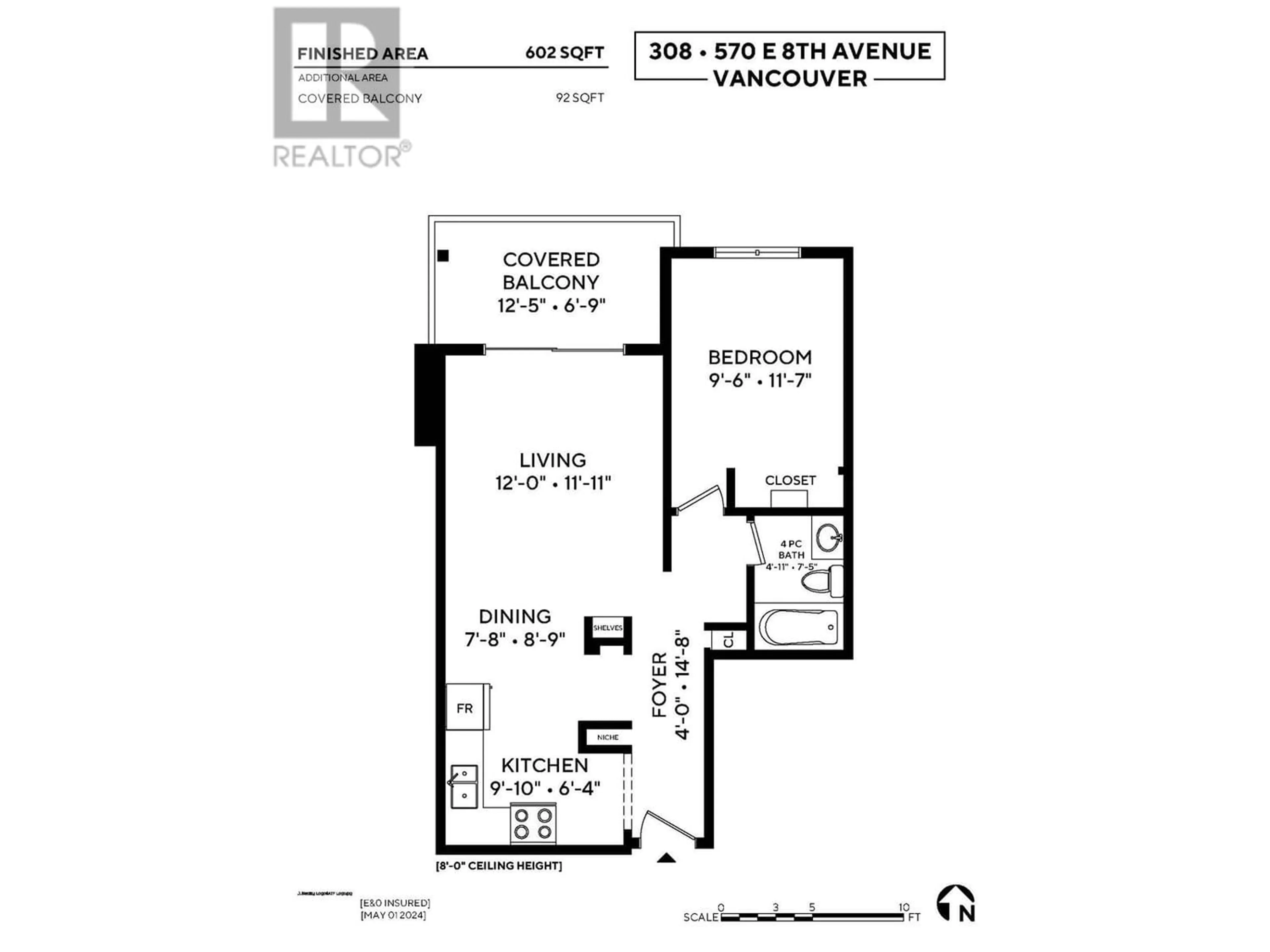 Floor plan for 308 570 E 8TH AVENUE, Vancouver British Columbia V5T1S8