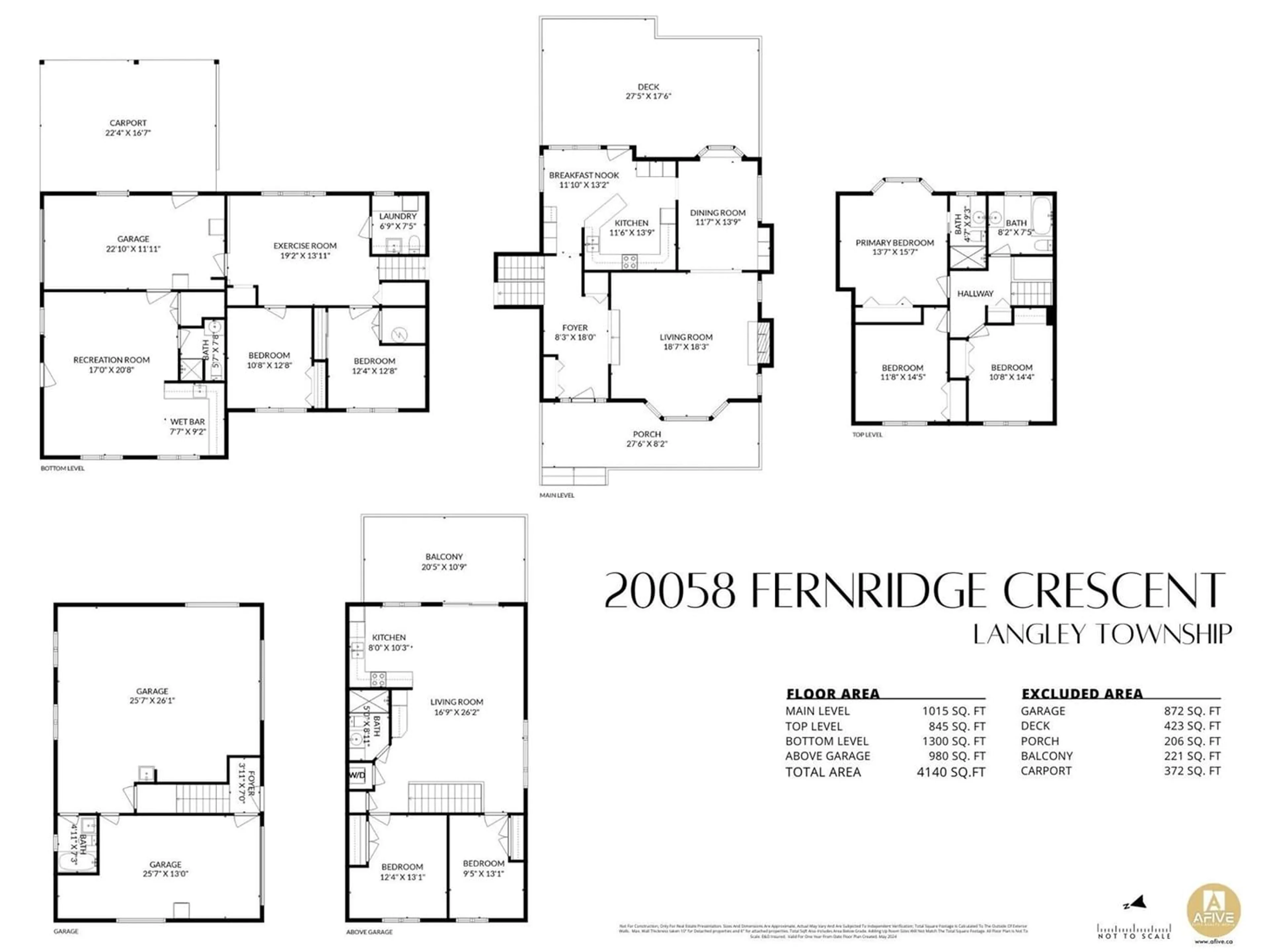 Floor plan for 20058 FERNRIDGE CRESCENT, Langley British Columbia V2Z1X5