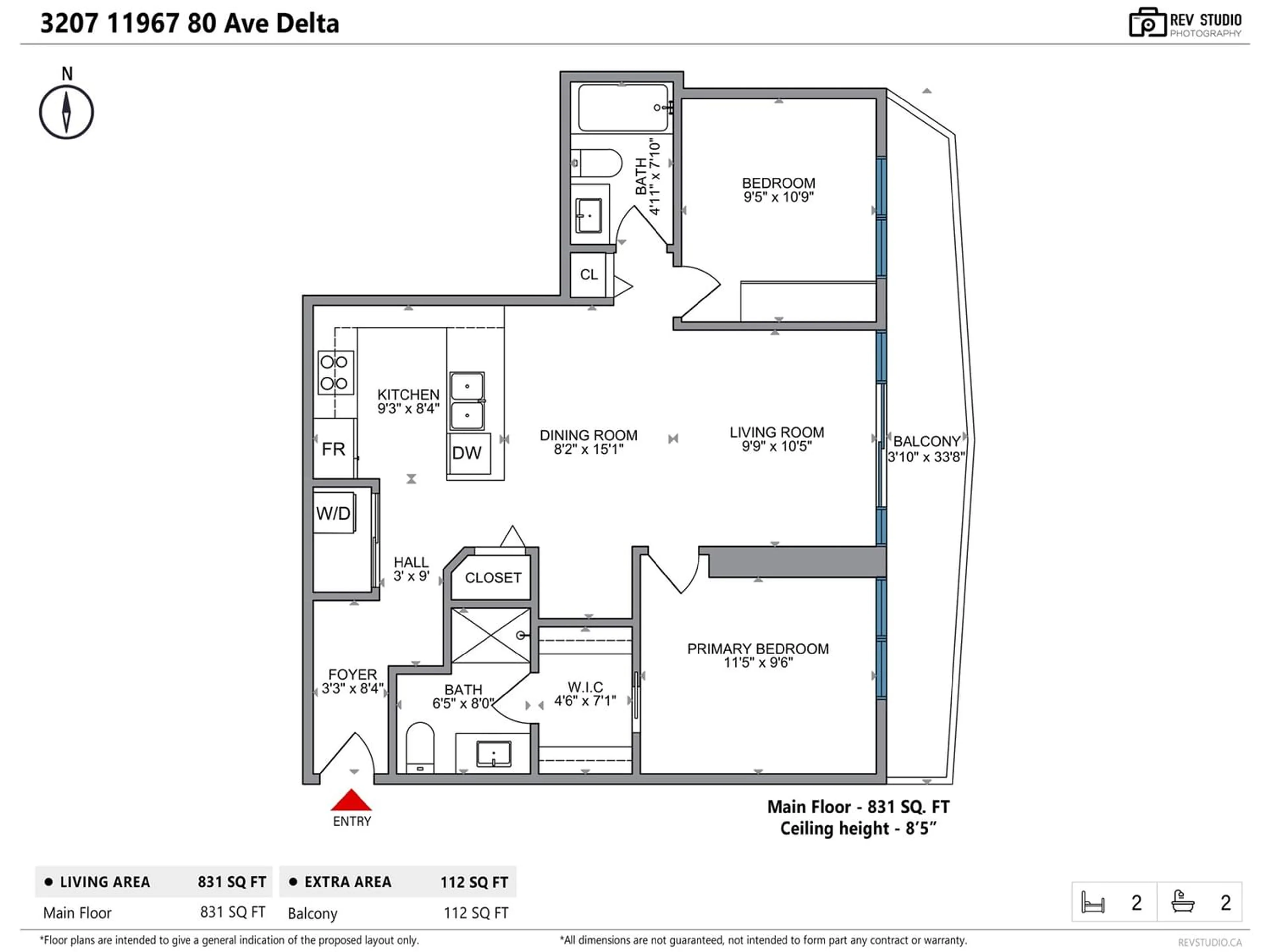 Floor plan for 3207 11967 80 AVENUE, Delta British Columbia V4C0E2