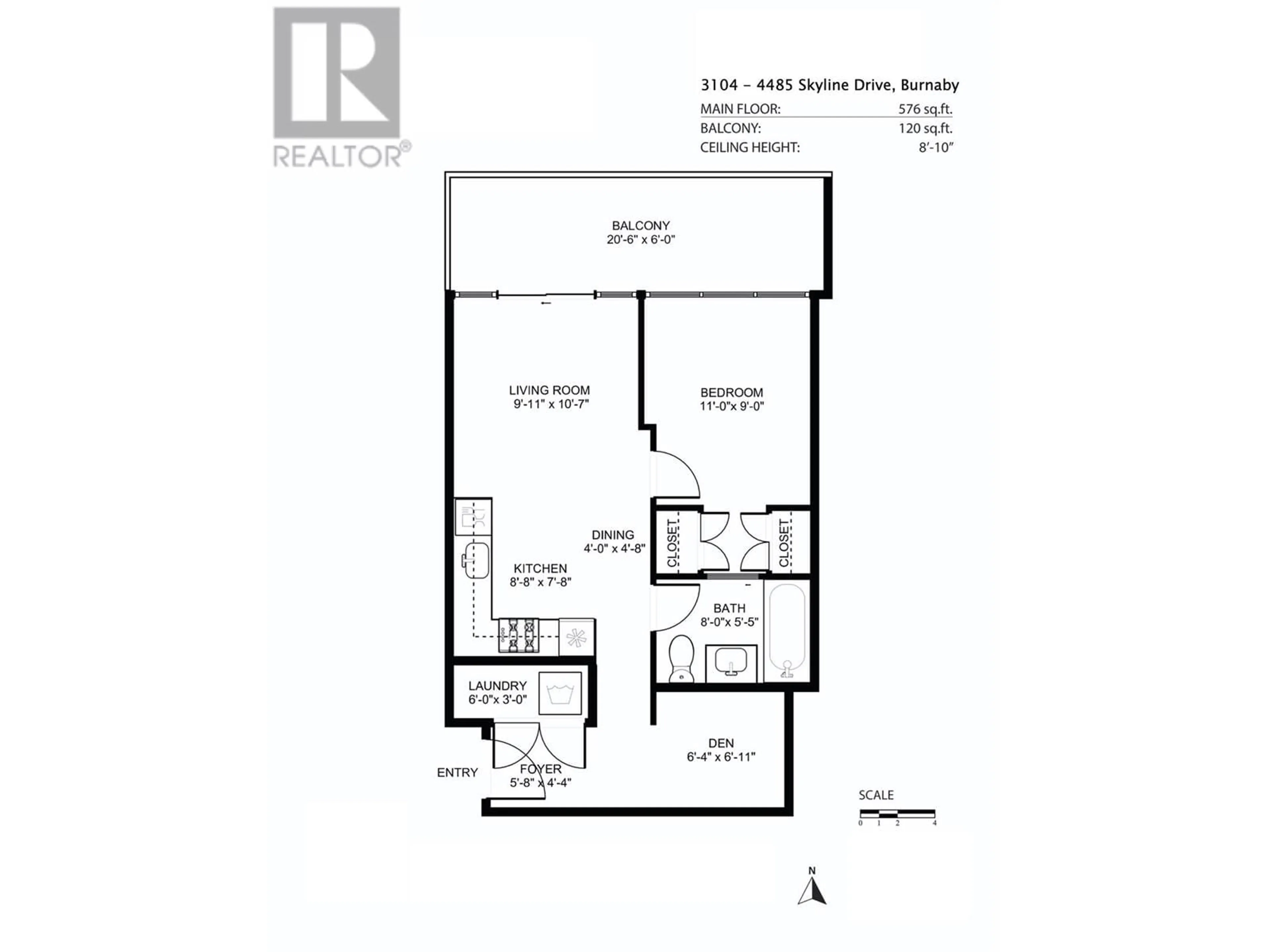 Floor plan for 3104 4485 SKYLINE DRIVE, Burnaby British Columbia V5C0J2