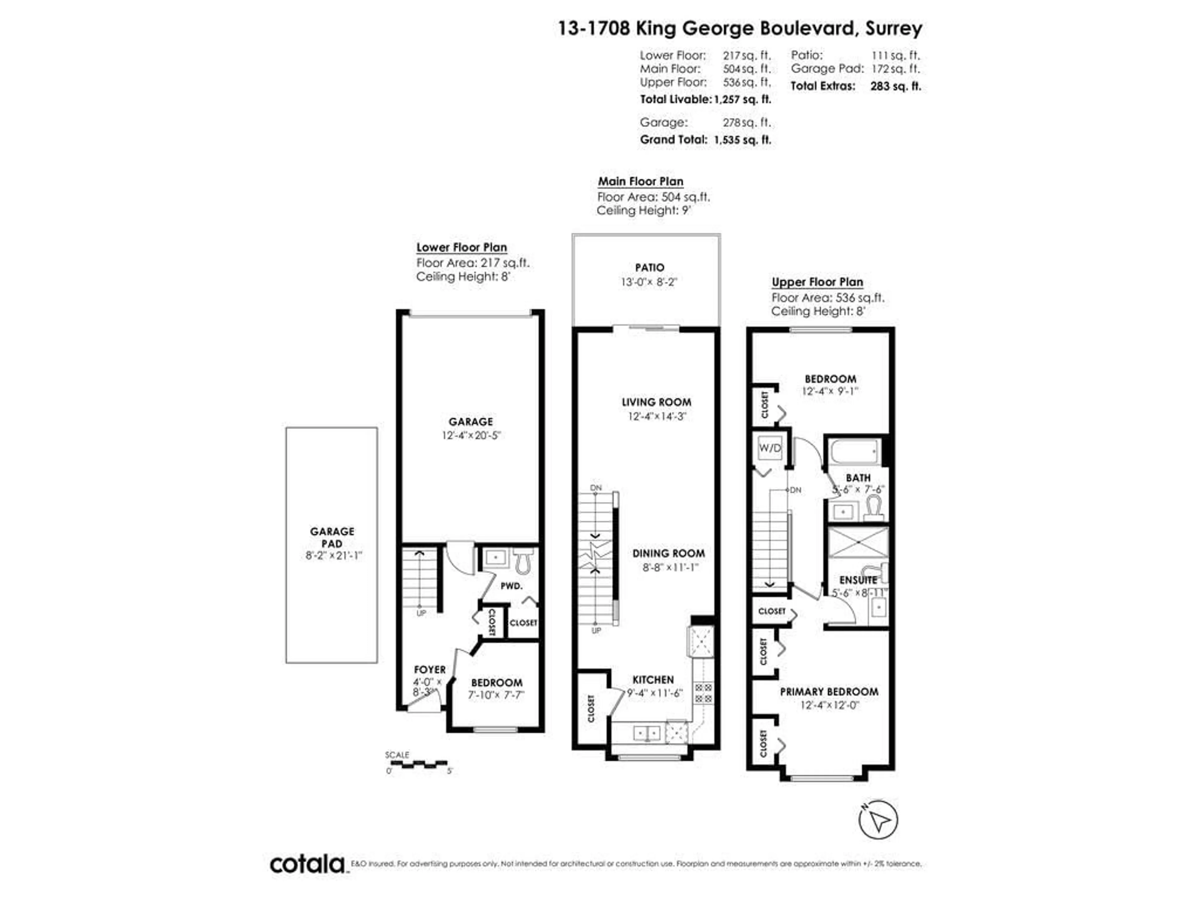 Floor plan for 13 1708 KING GEORGE BOULEVARD, Surrey British Columbia V4A4Z8