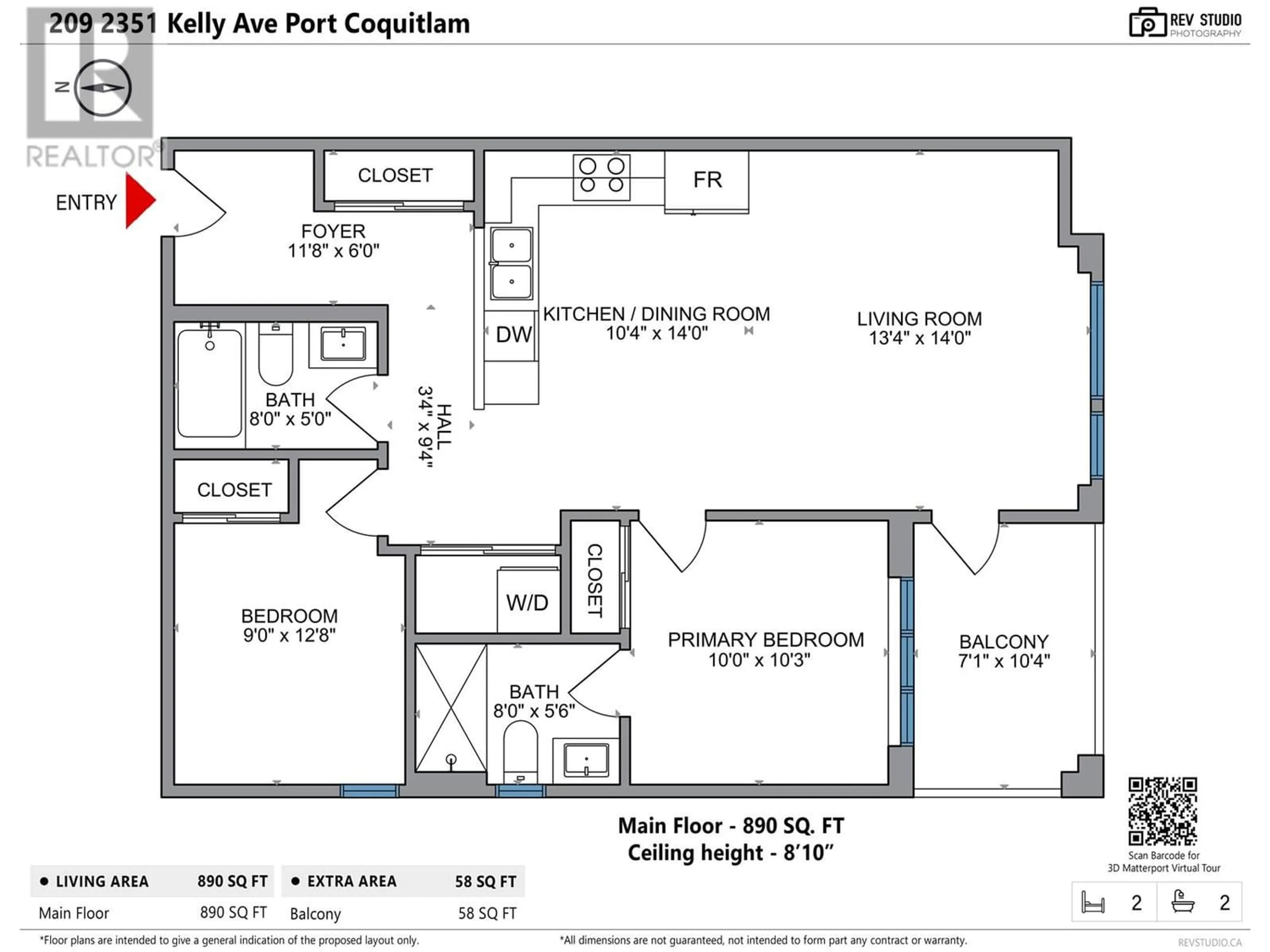 Floor plan for 209 2351 KELLY AVENUE, Port Coquitlam British Columbia V3C0C6