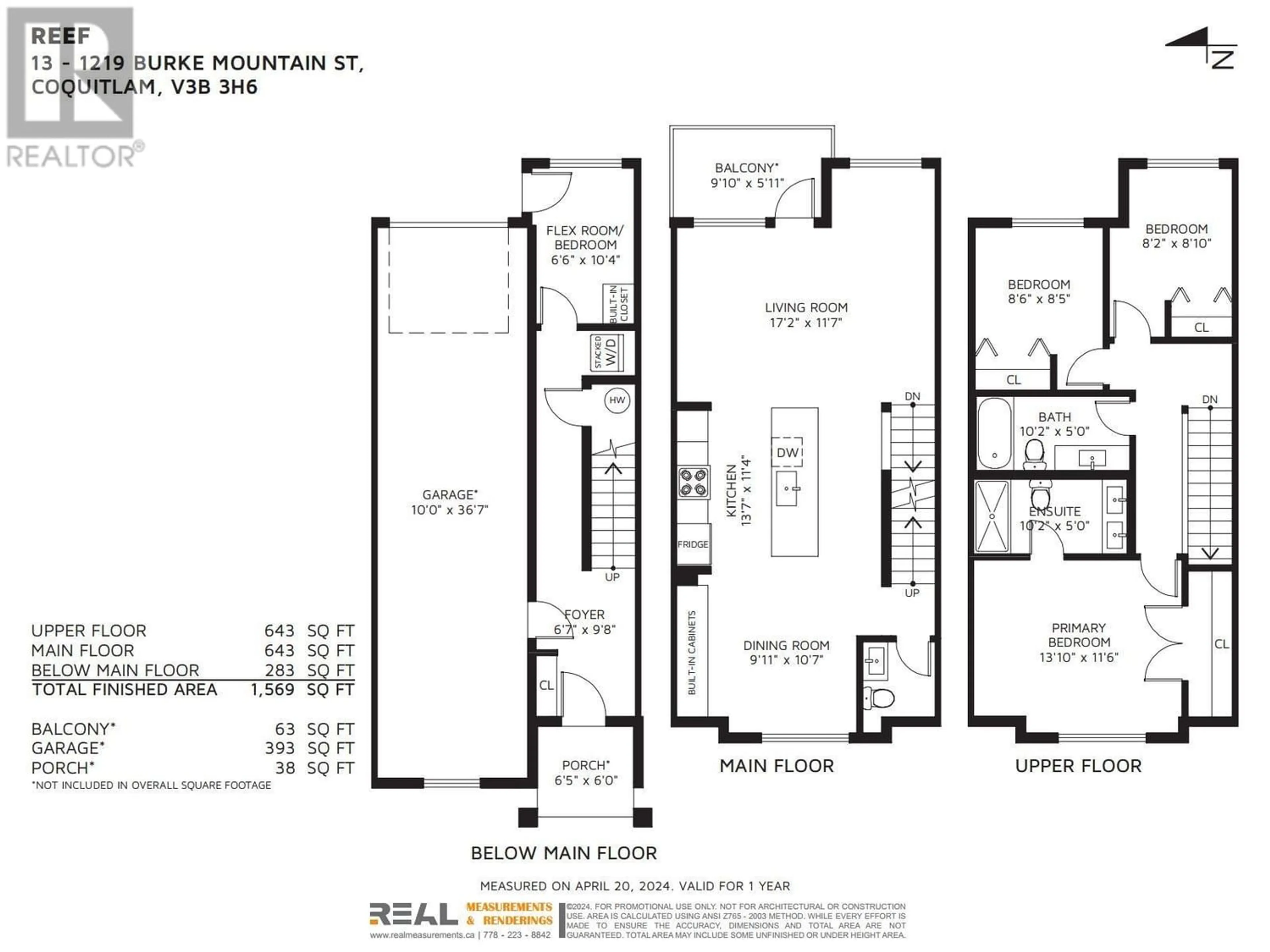 Floor plan for 13 1219 BURKE MOUNTAIN STREET, Coquitlam British Columbia V3B3H6