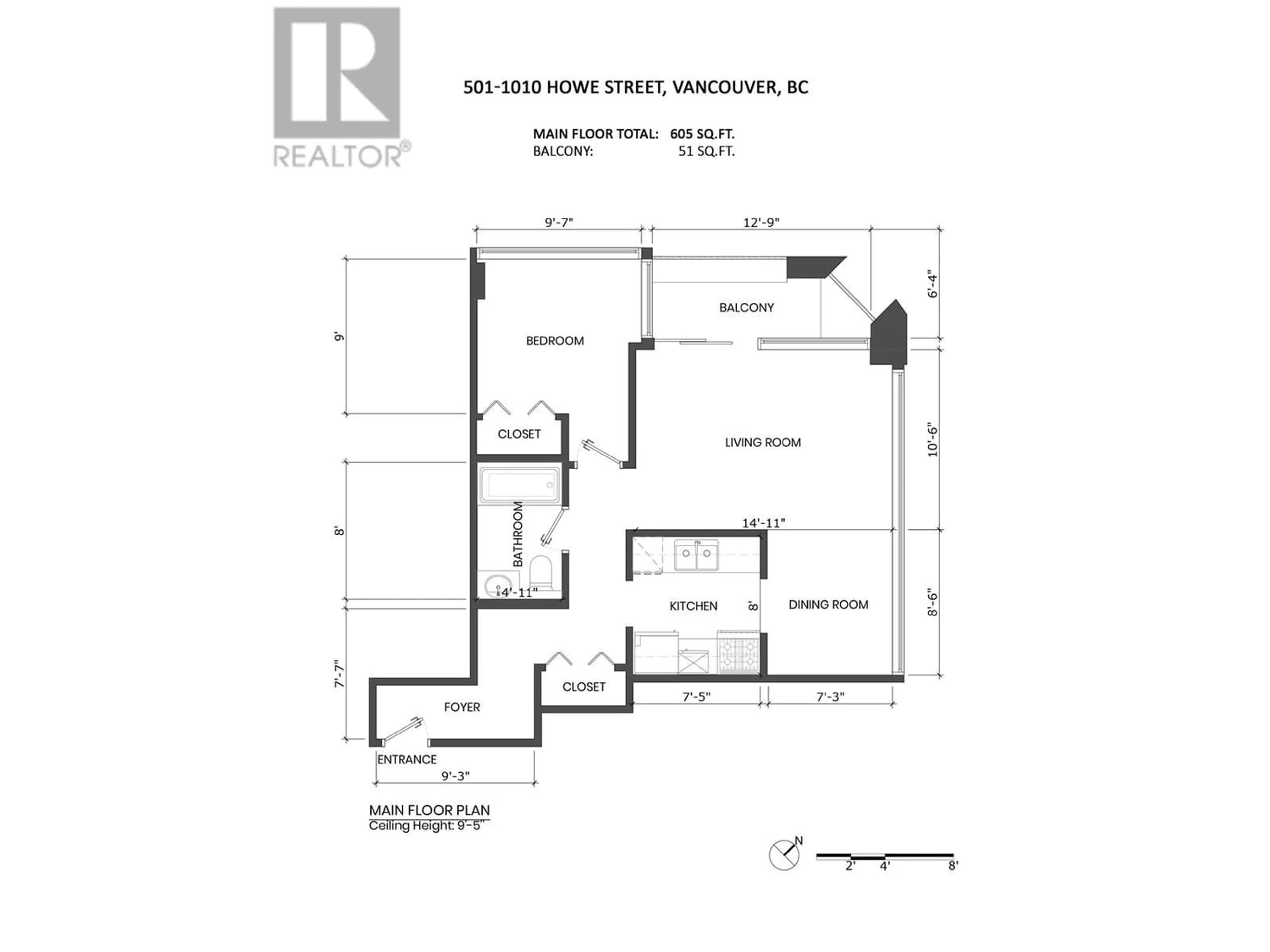 Floor plan for 501 1010 HOWE STREET, Vancouver British Columbia V6Z1P5