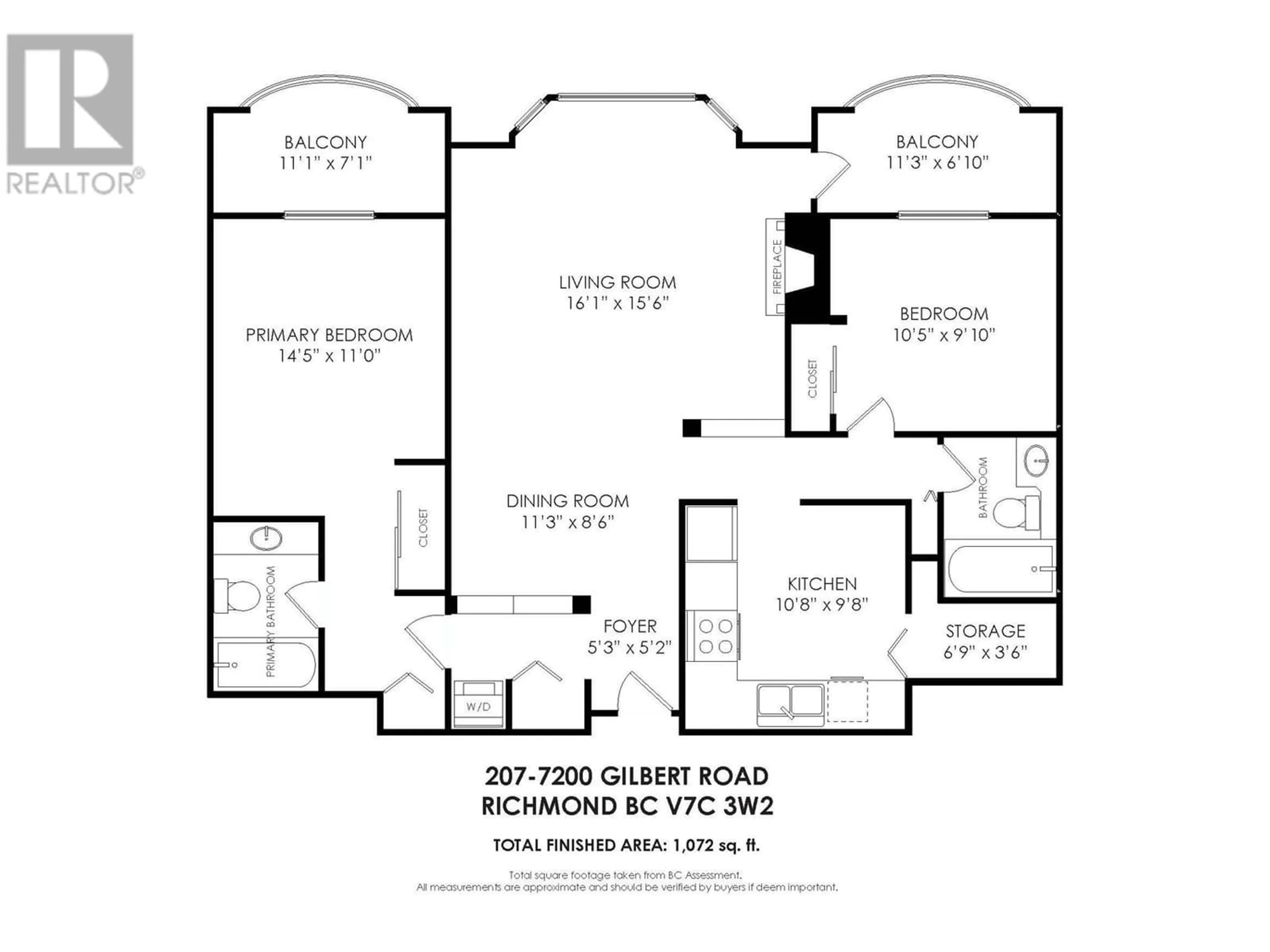 Floor plan for 207 7200 GILBERT ROAD, Richmond British Columbia V7C3W2