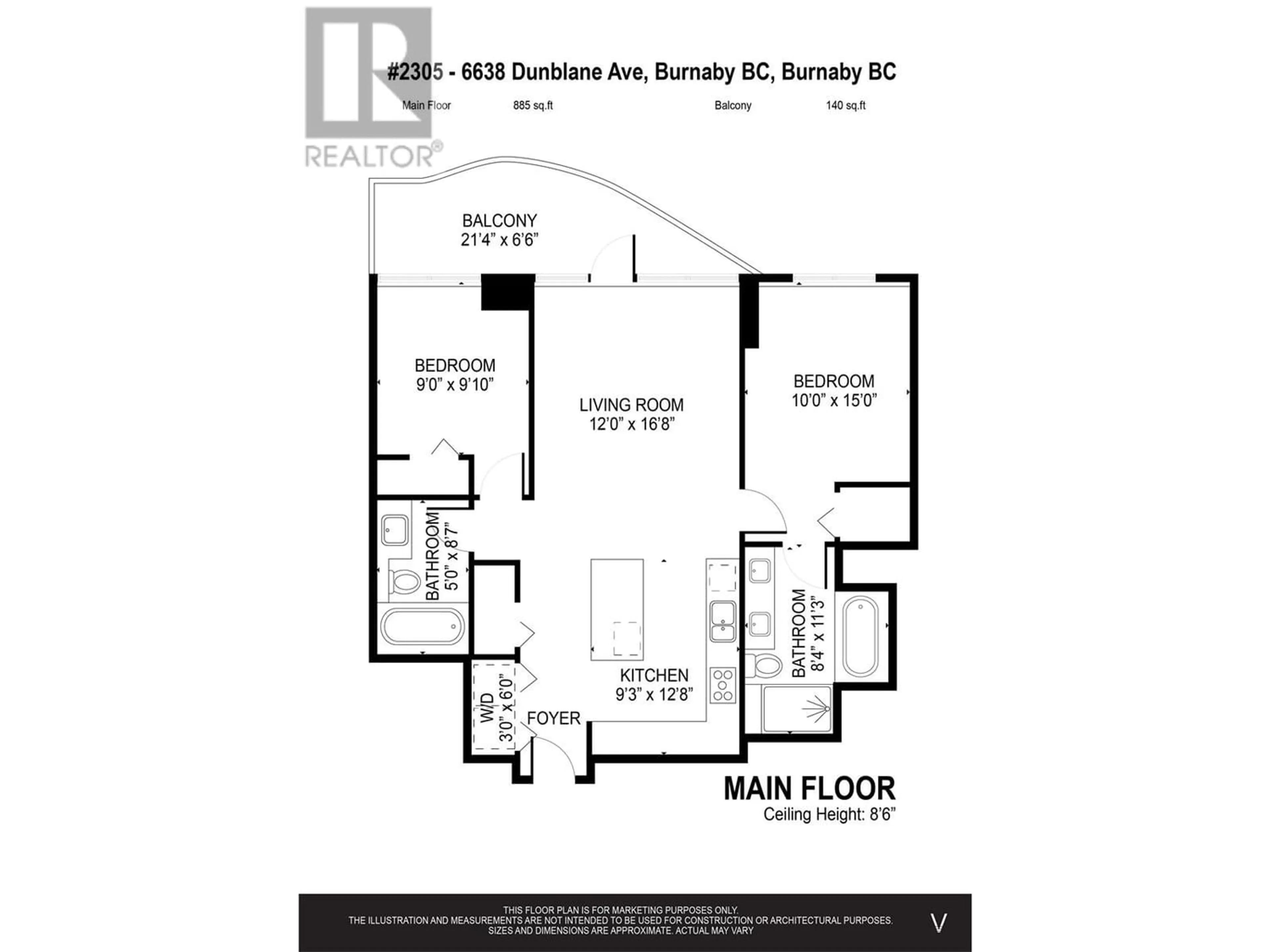 Floor plan for 2305 6638 DUNBLANE AVENUE, Burnaby British Columbia V5H0G8