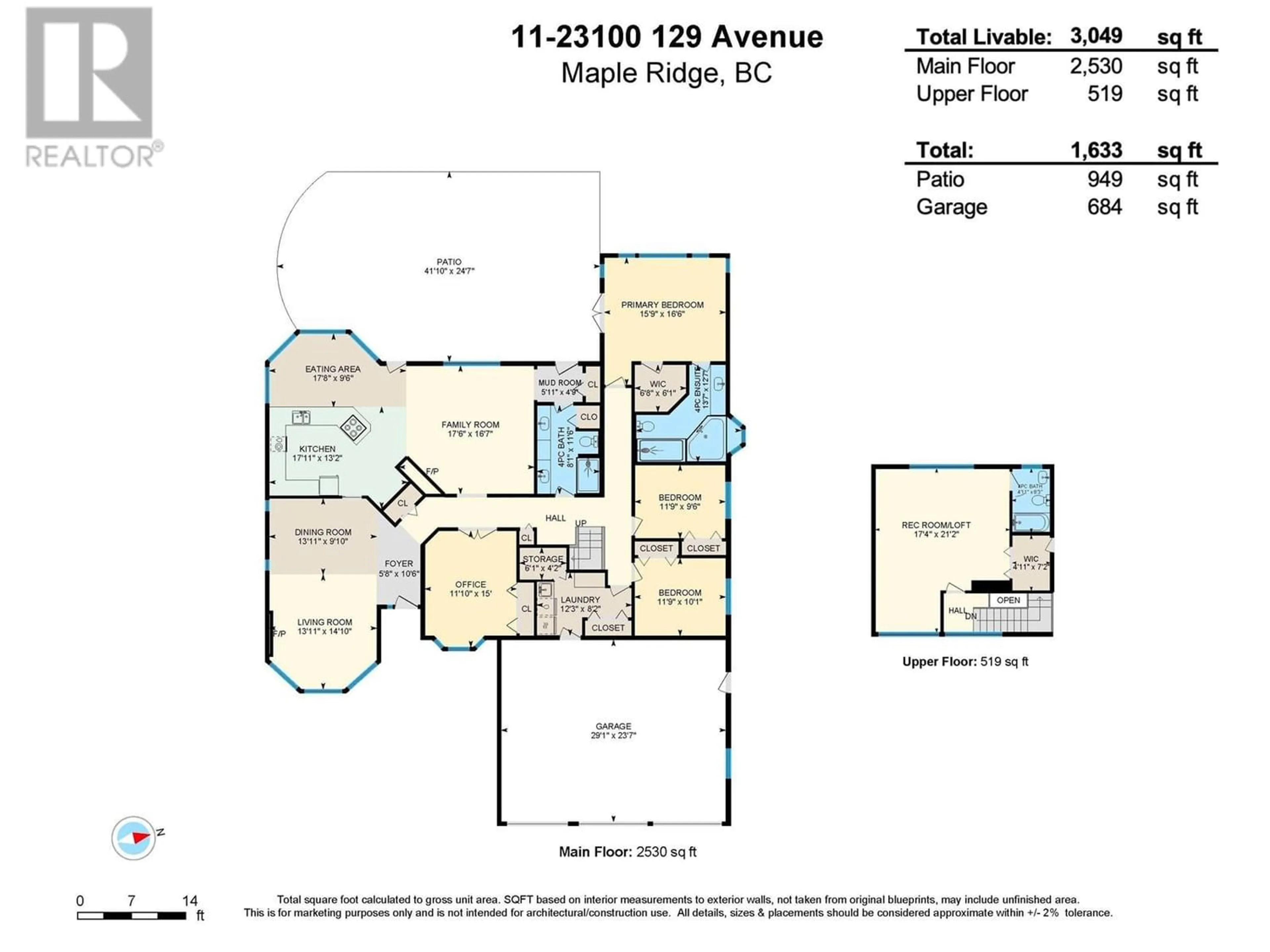 Floor plan for 11 23100 129 AVENUE, Maple Ridge British Columbia V2X0M5