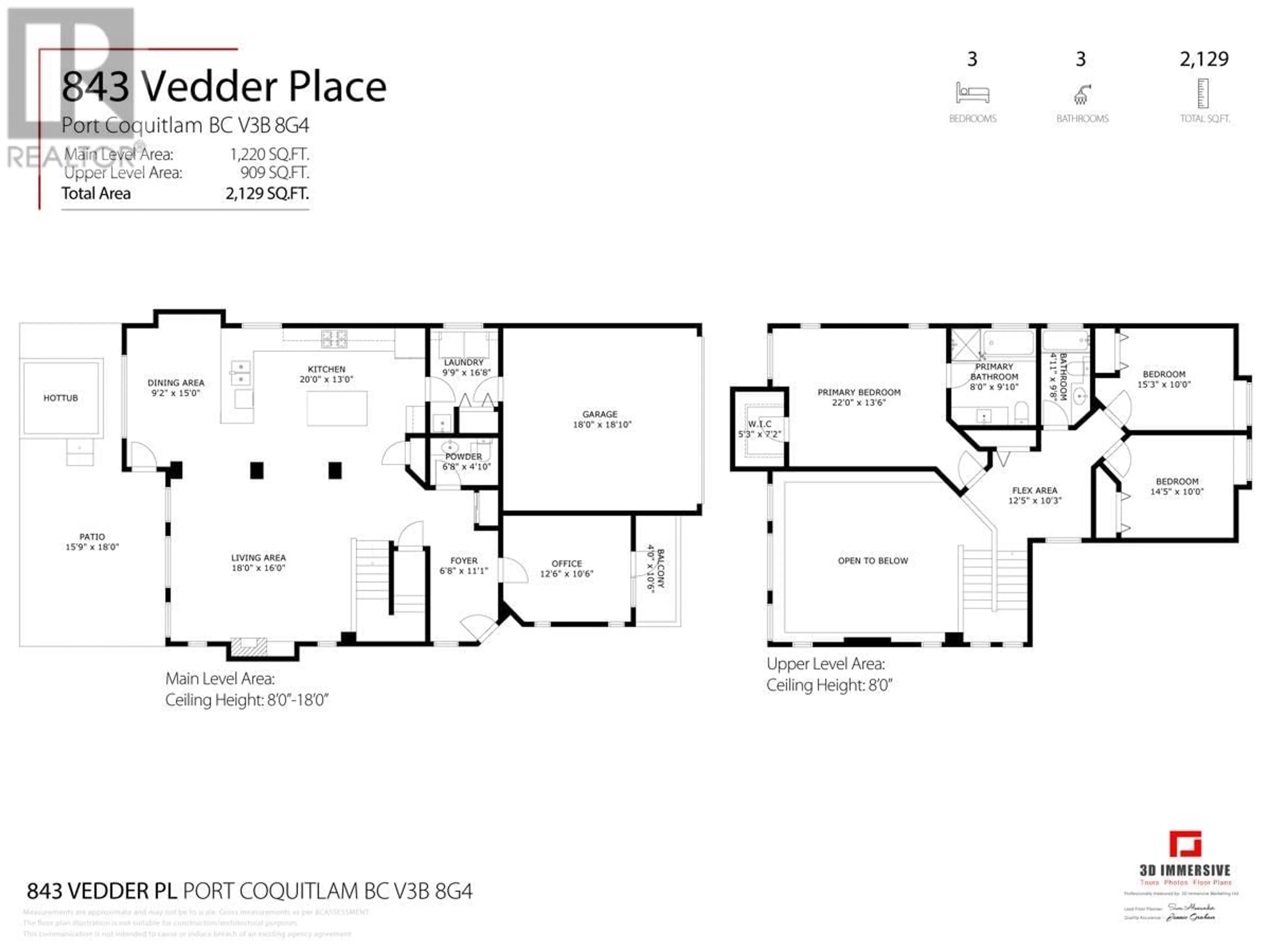 Floor plan for 843 VEDDER PLACE, Port Coquitlam British Columbia V3B8G4